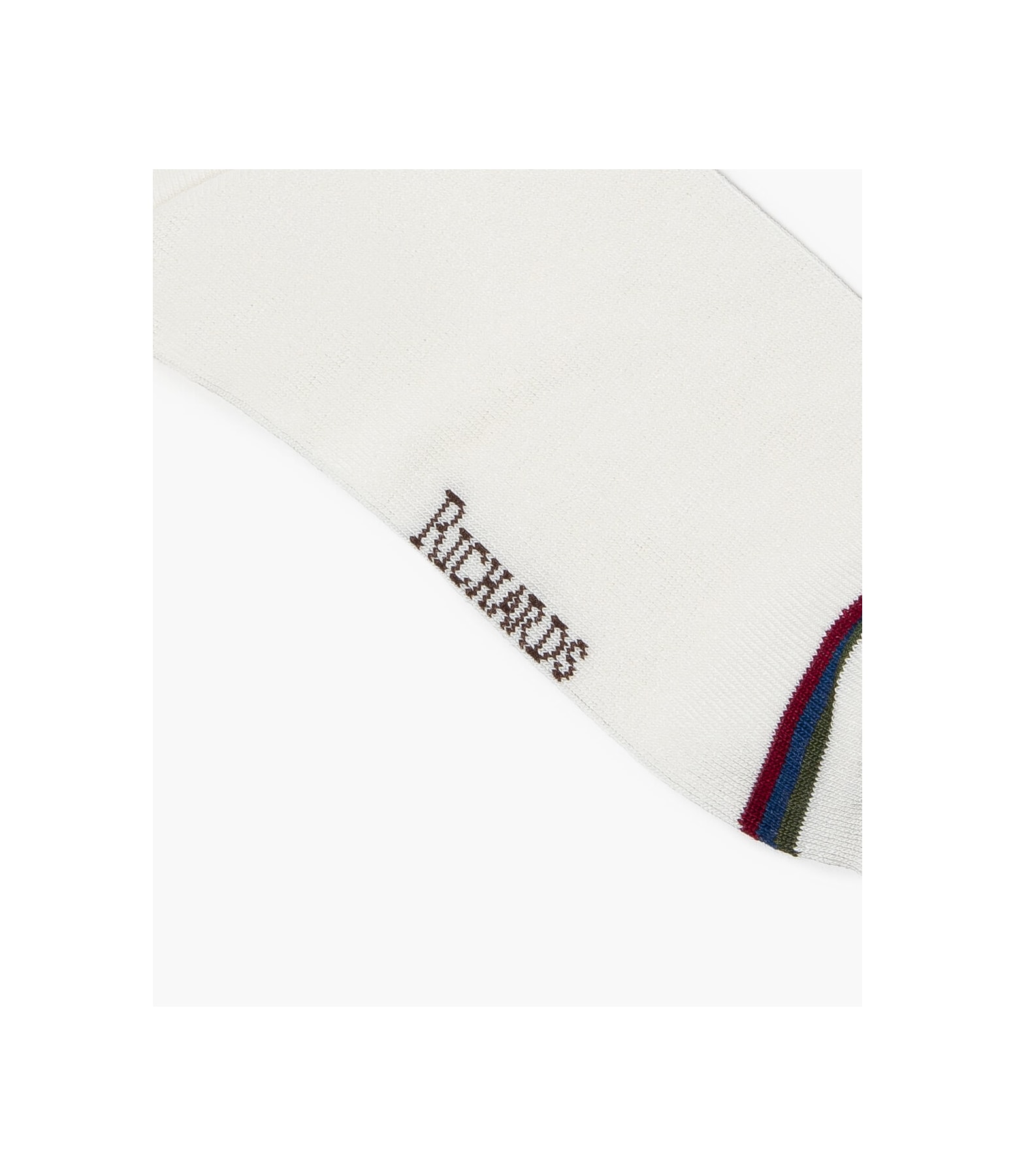 Meia Linho  Curta Flag Off White