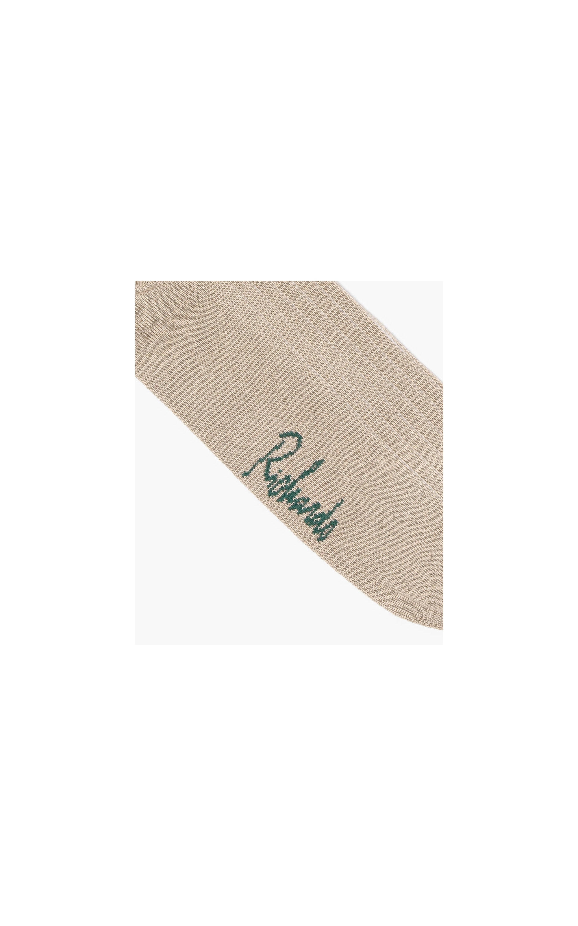Meia Linho  Curta Stripe Marrom Mescla