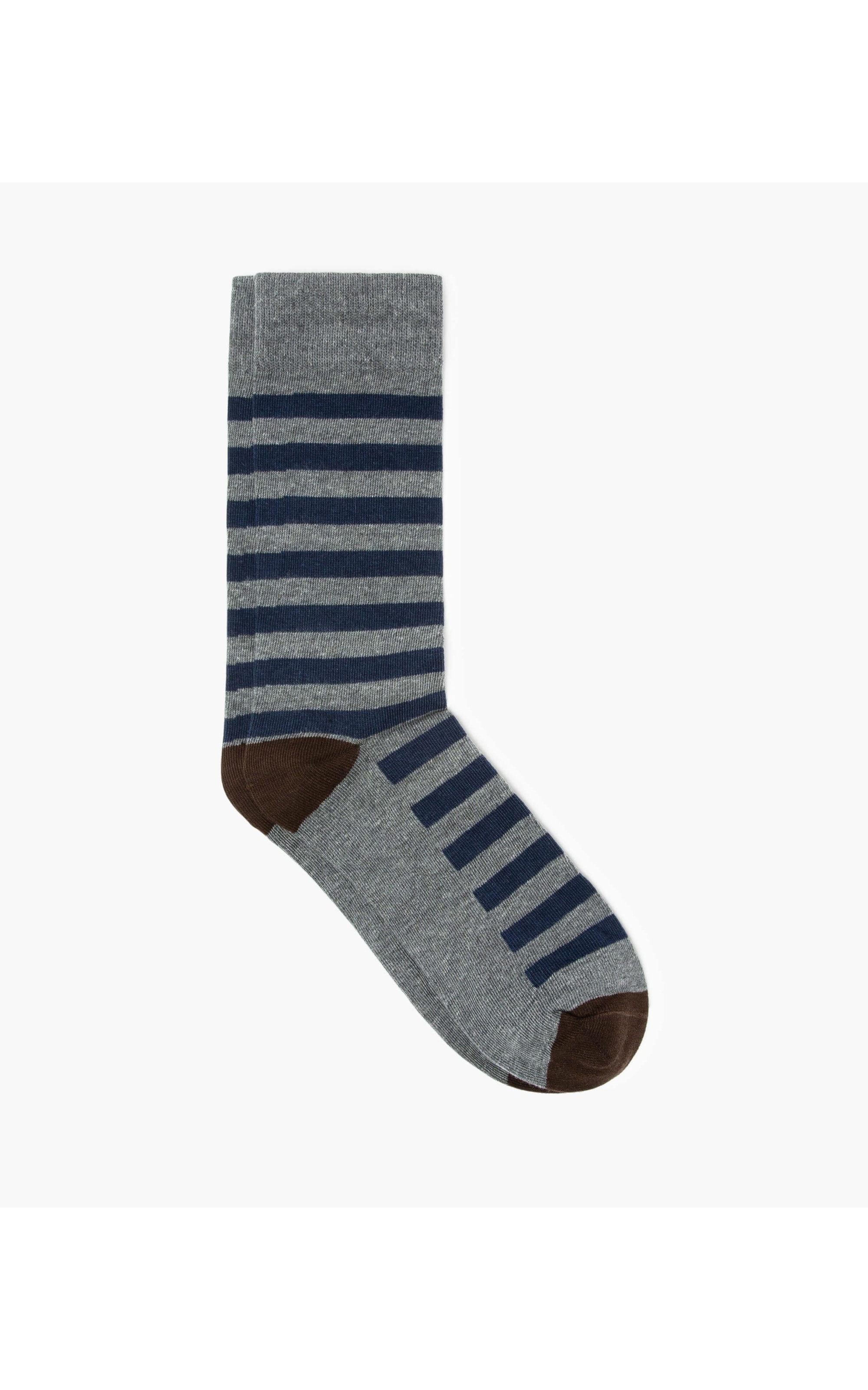 Meia Linho  Full Stripe Chumbo Mescla