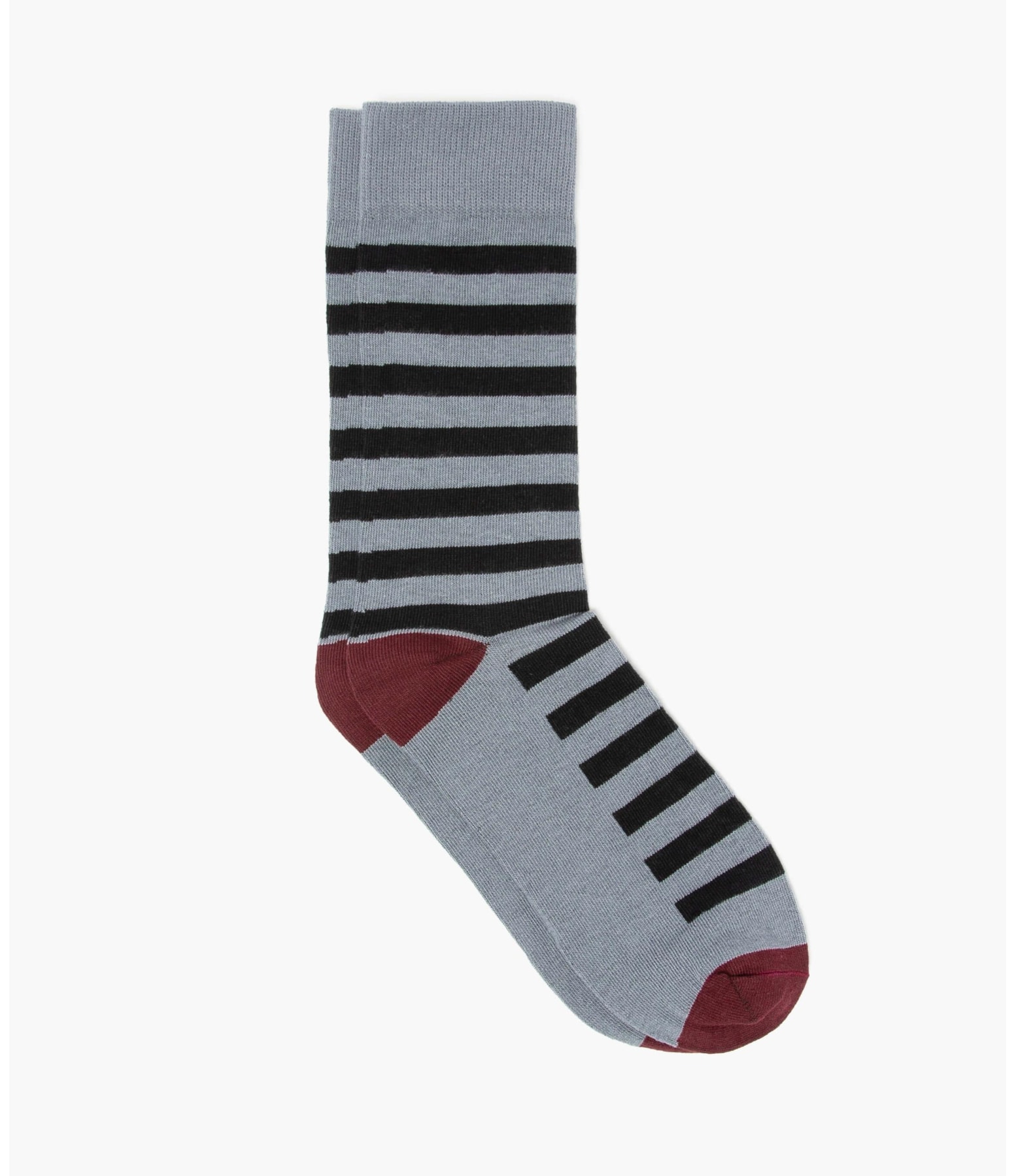 Meia Linho  Full Stripe  Cinza Medio