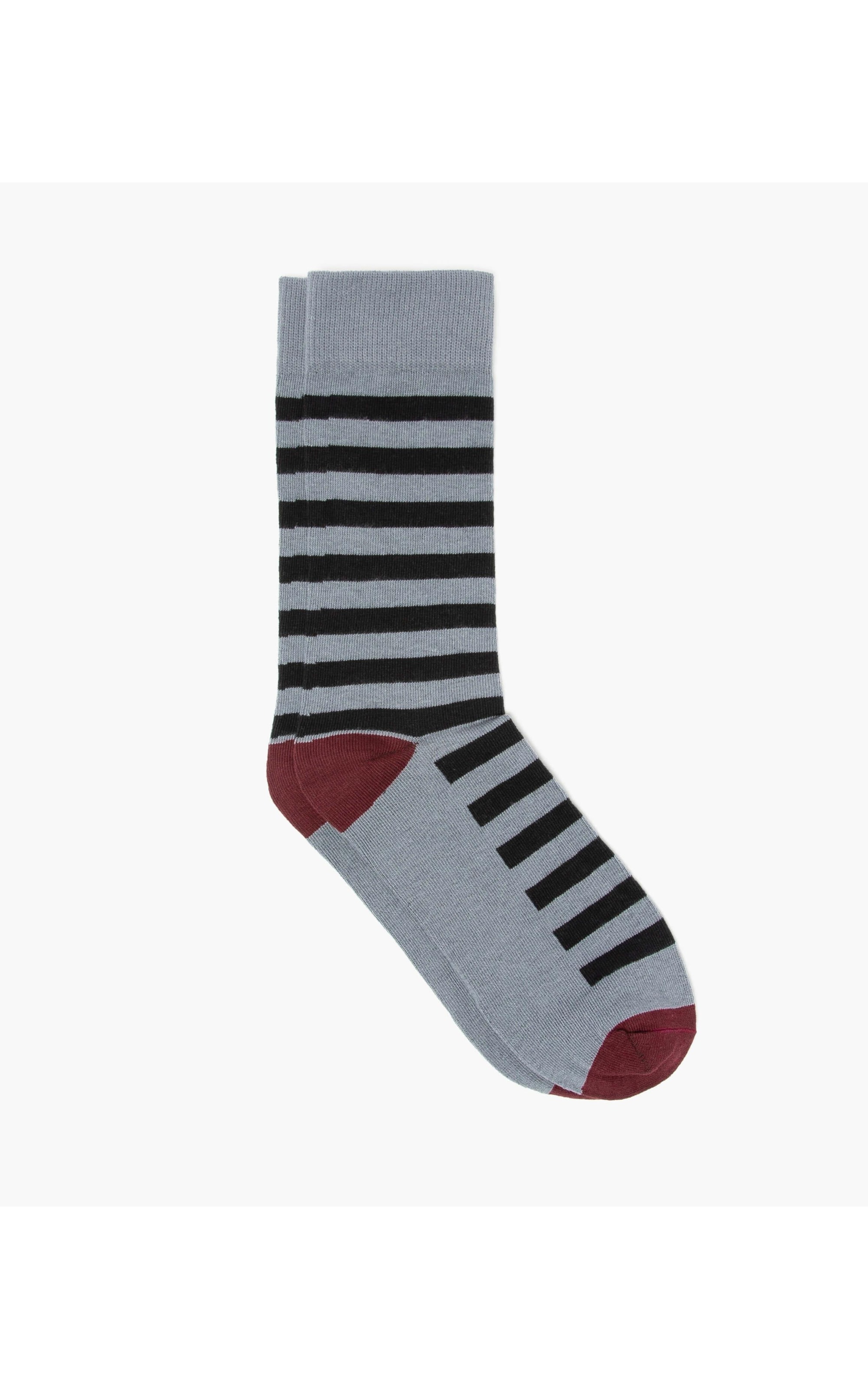 Meia Linho  Full Stripe  Cinza Medio