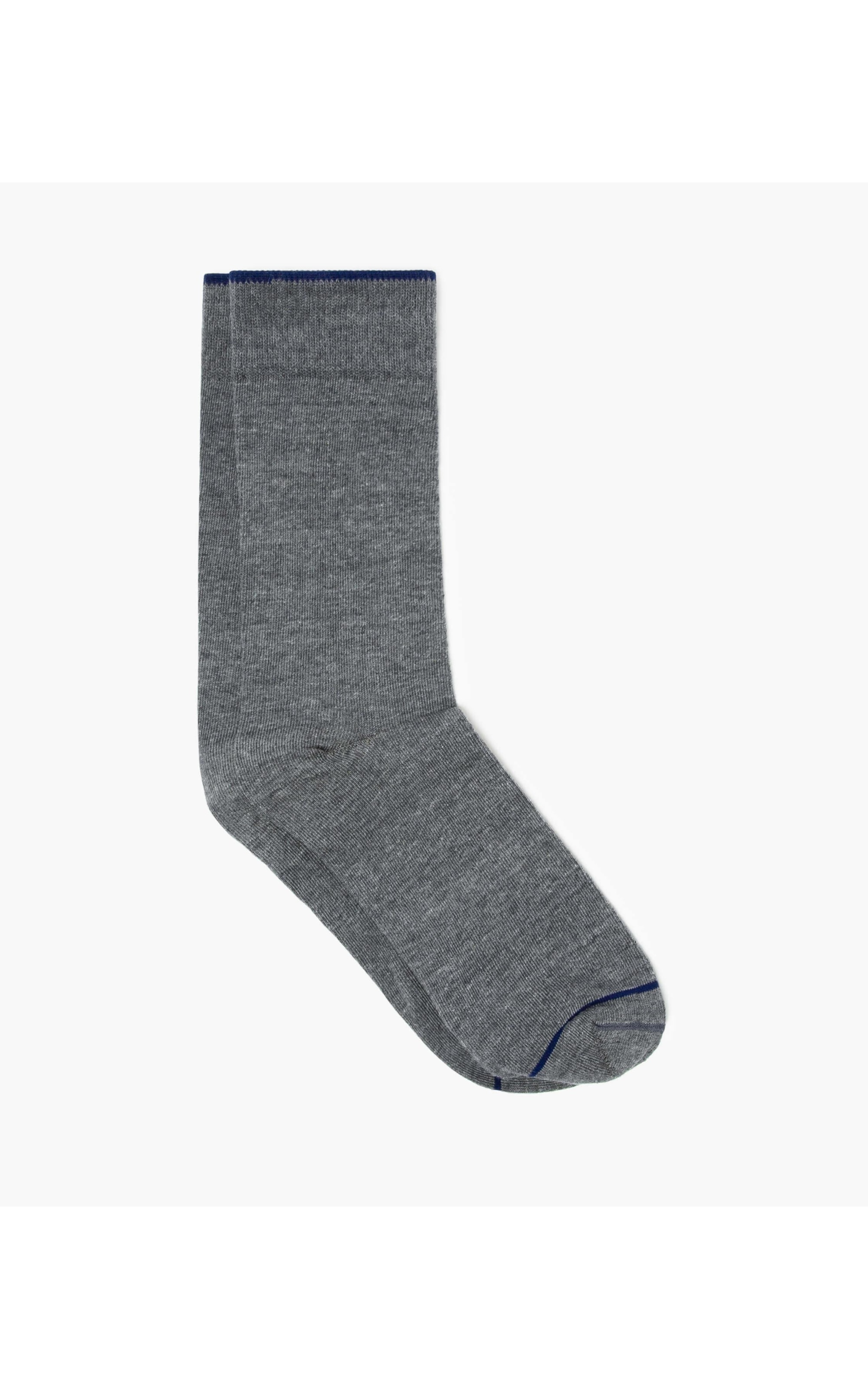 Meia Linho  Single Stripe Chumbo Mescla
