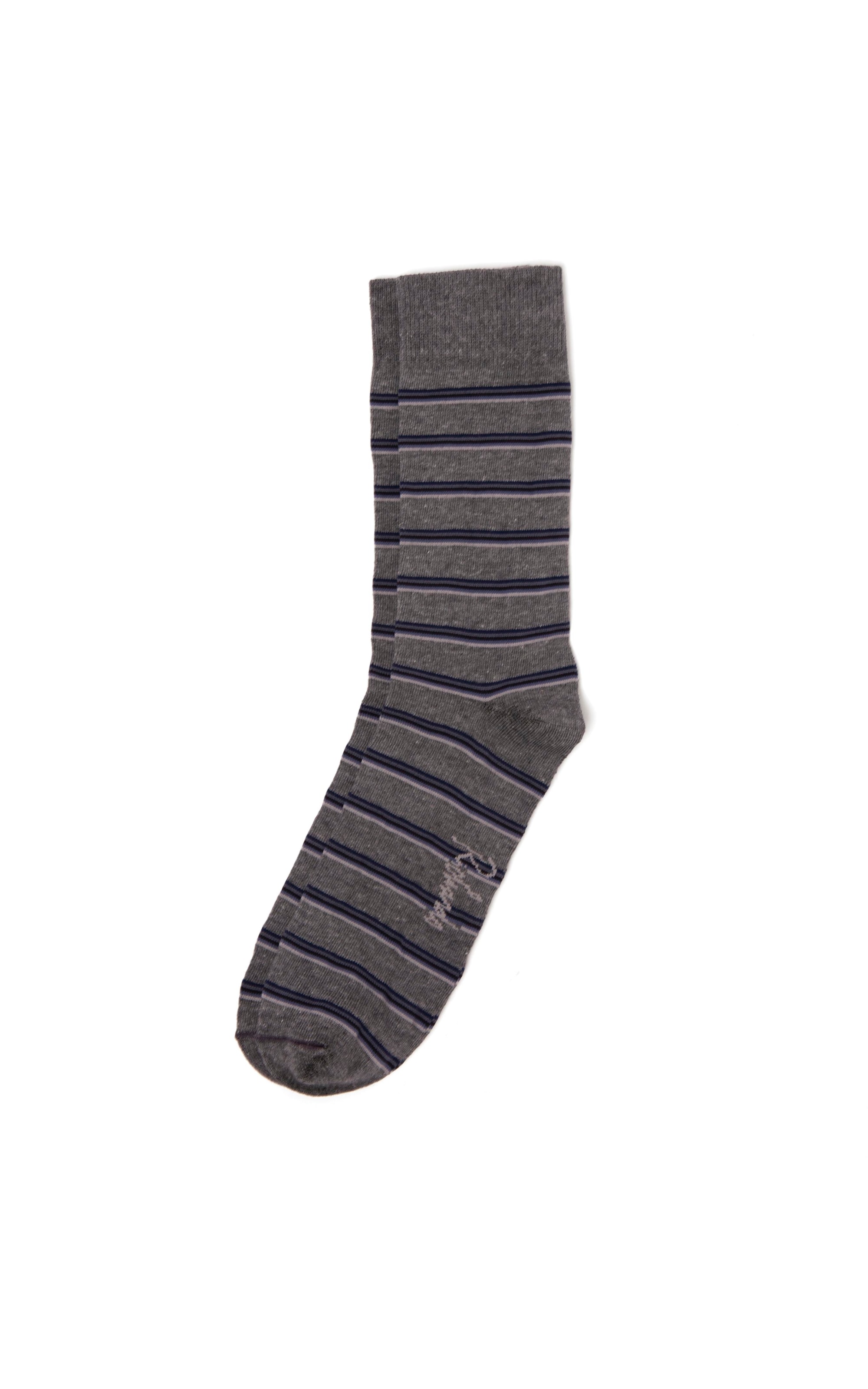Meia Stripes Spaces Chumbo Mescla