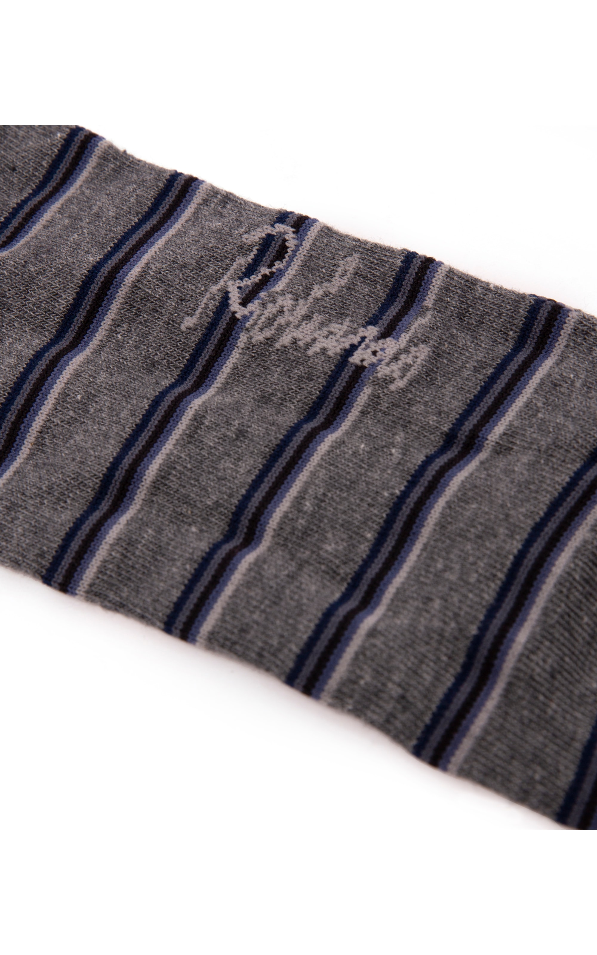 Meia Stripes Spaces Chumbo Mescla