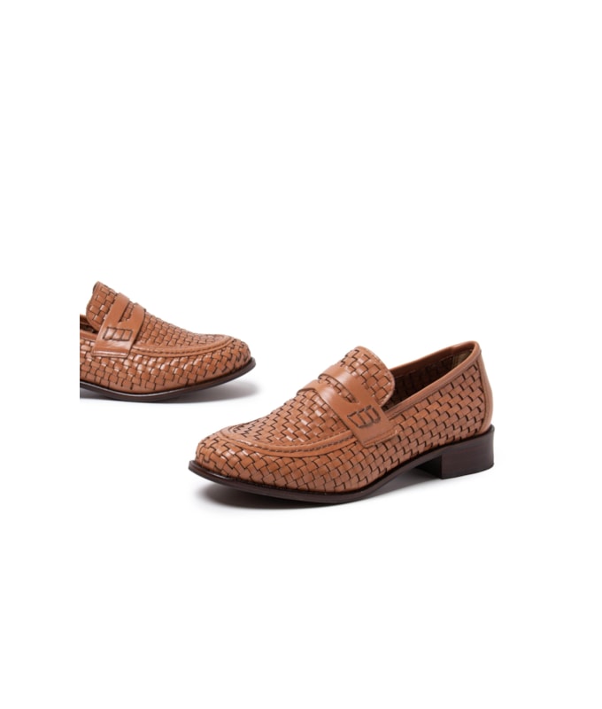 Mocassim Tresse Chic Rch Camel