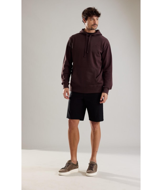 Moletom Basic Rch Hood Dark Brown