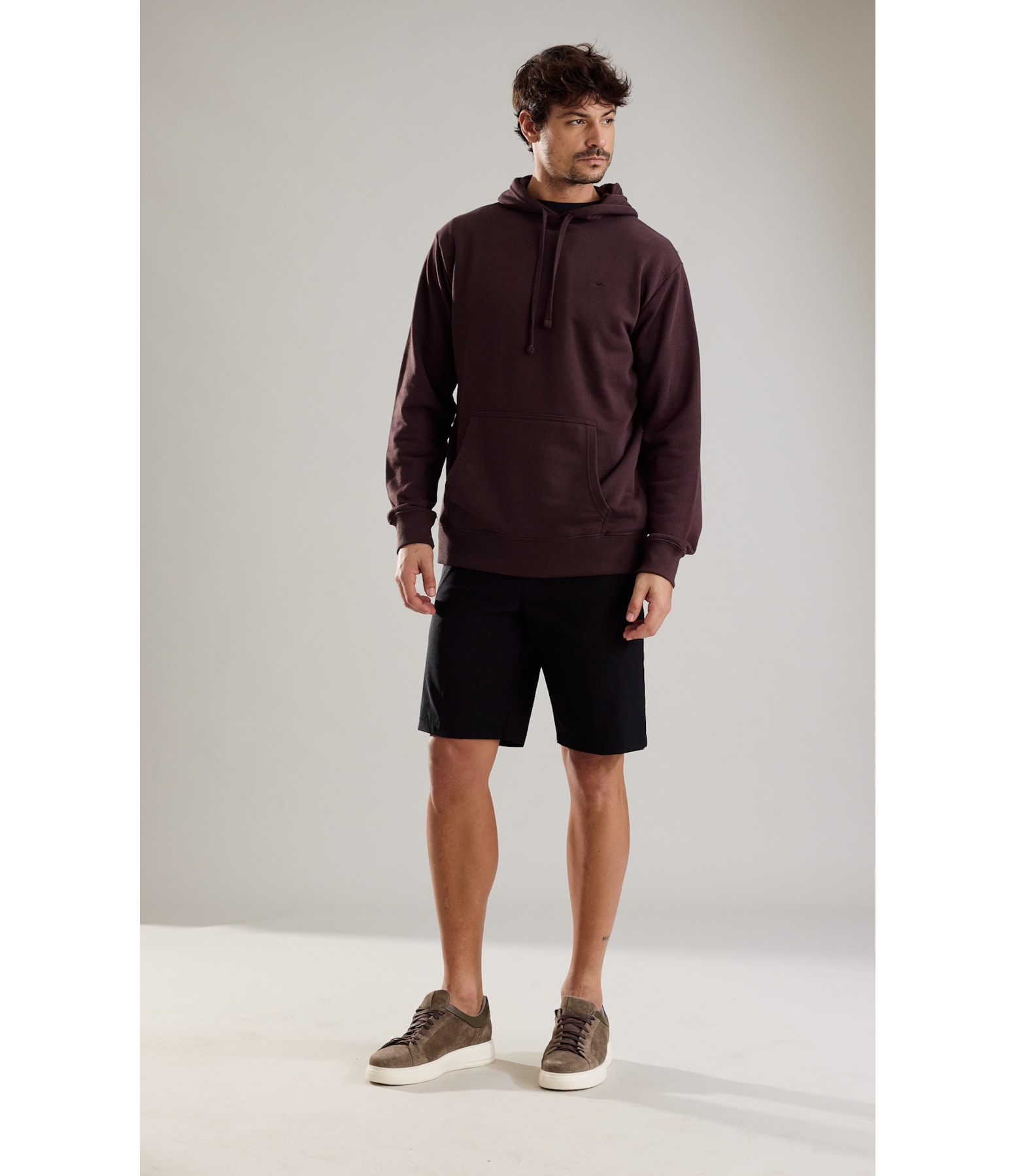 Moletom Basic Rch Hood Dark Brown
