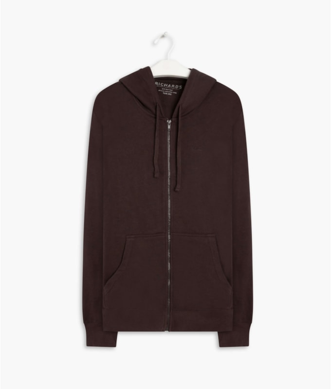 Moletom Basic Rch Ziper Dark Brown
