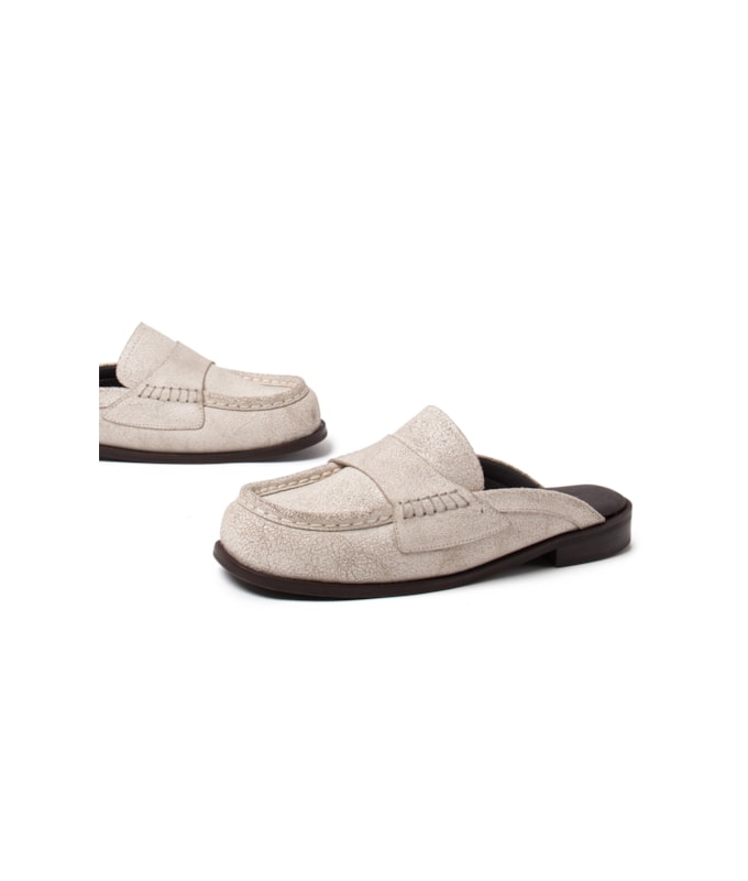 Mule Craquele Rebecca Rch Off White