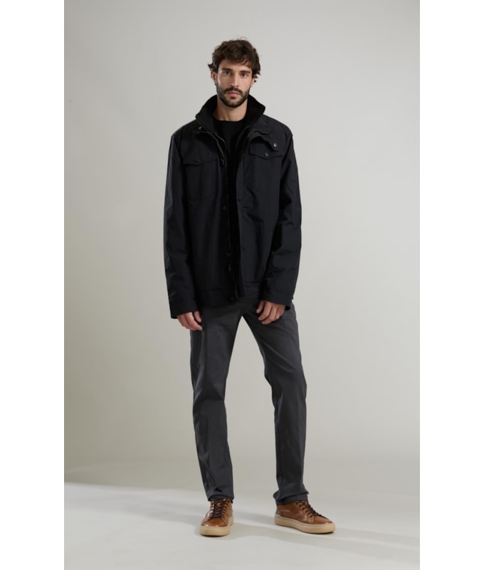 Parka Long 4 Pockets Preto