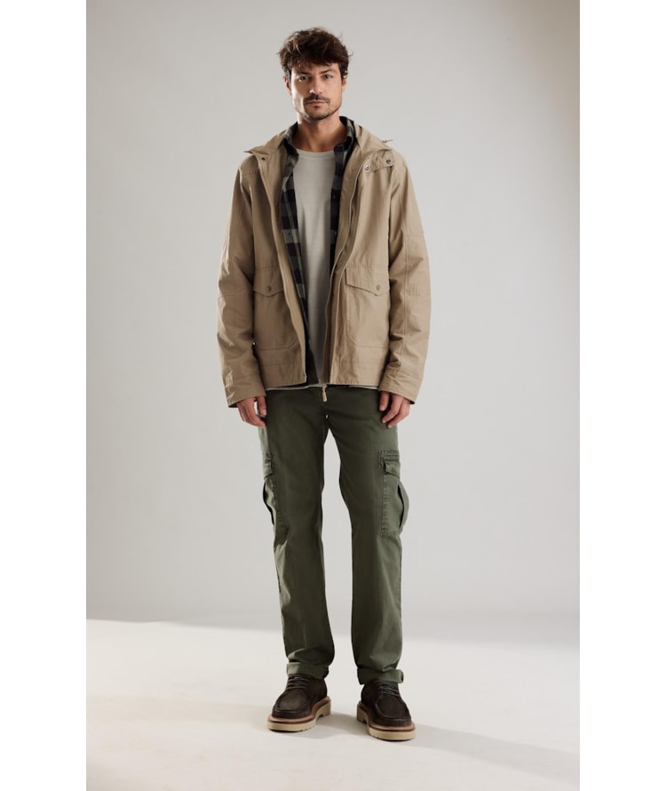 Parka Nylon Removible Hood Caqui