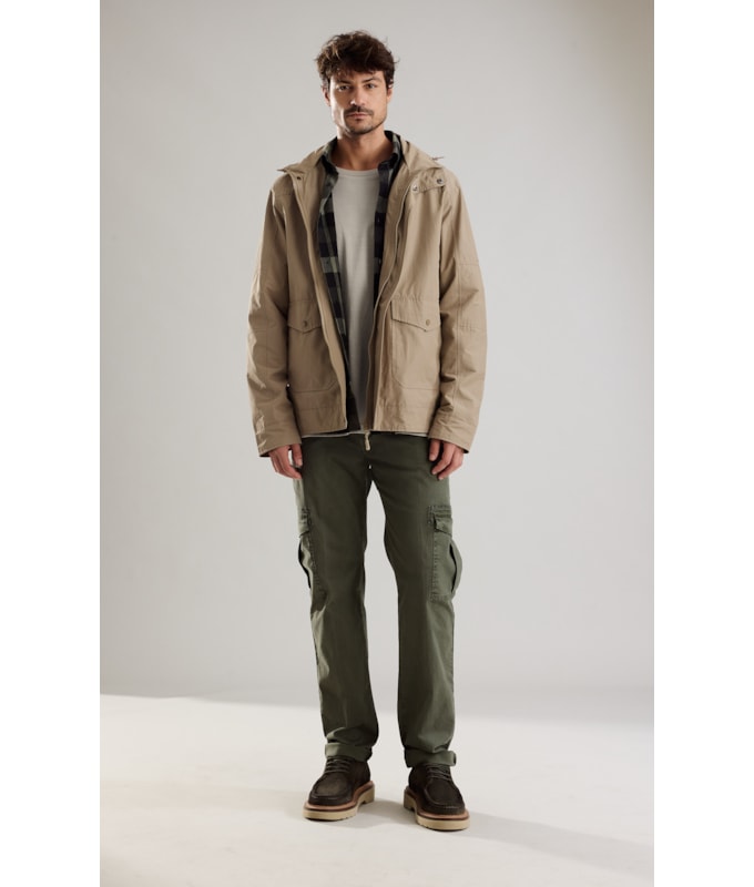 Parka Nylon Removible Hood Caqui