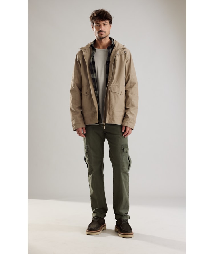 Parka Nylon Removible Hood Caqui