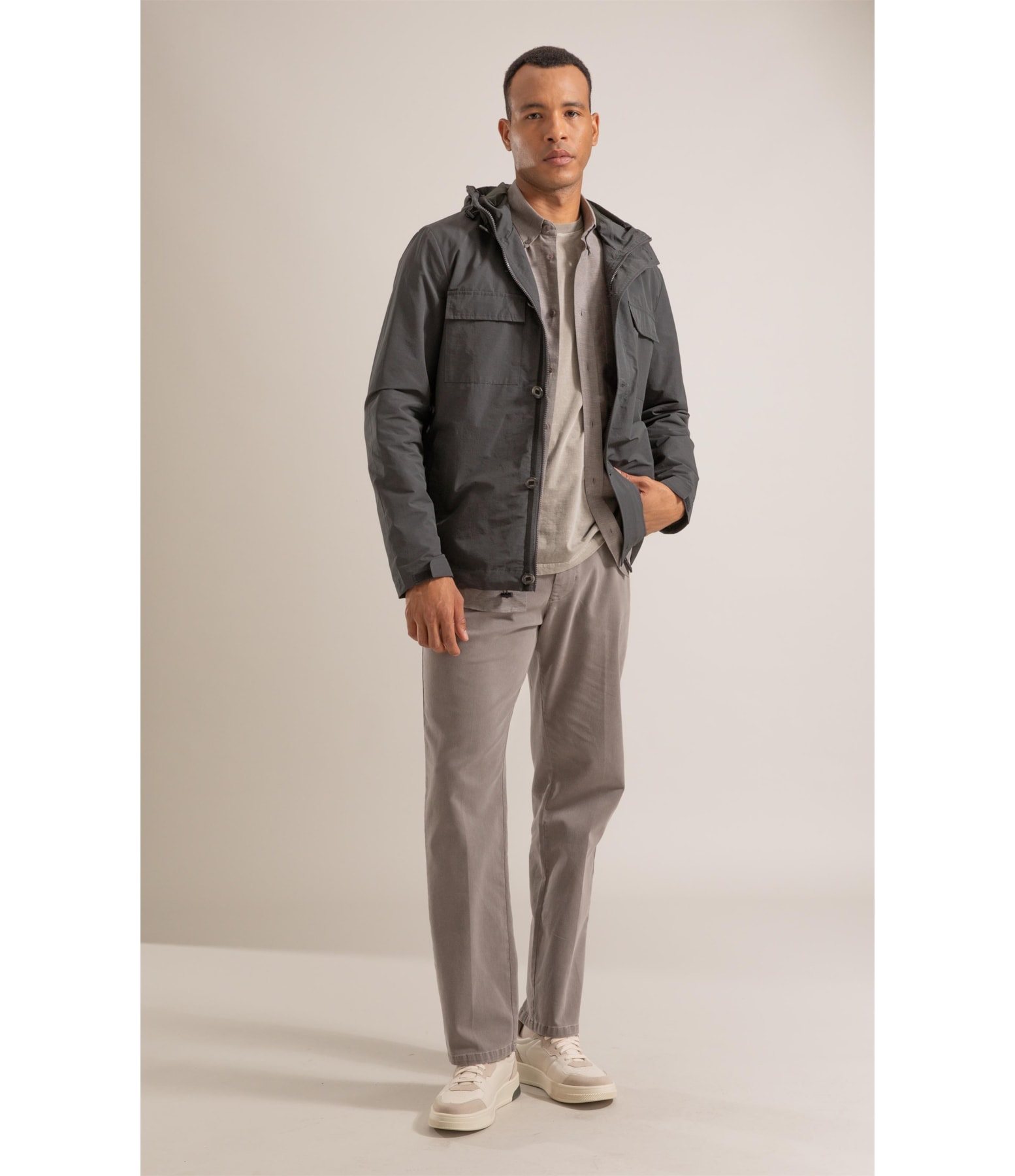 Parka Nylon Theodor Chumbo Mescla