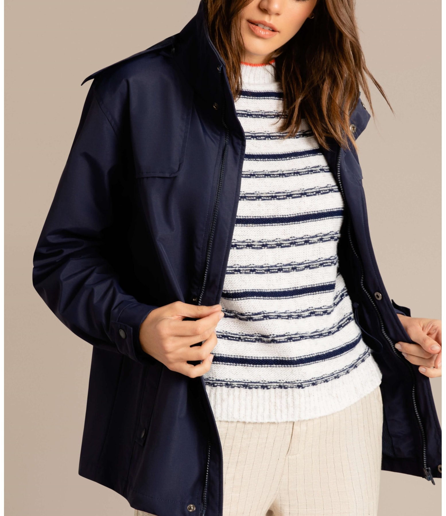 Parka Zurik Nylon Ribbon Dark Navy
