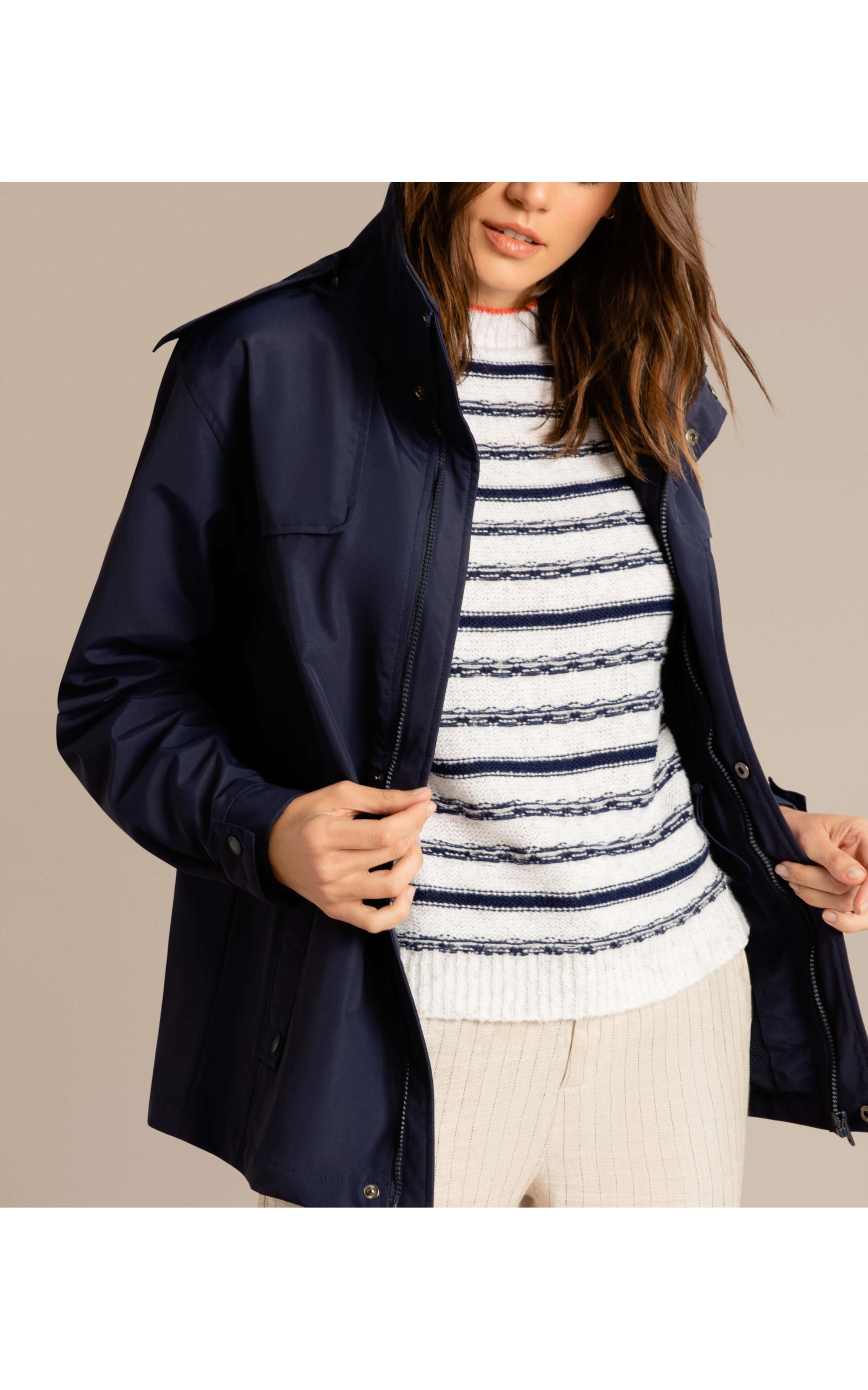Parka Zurik Nylon Ribbon Dark Navy