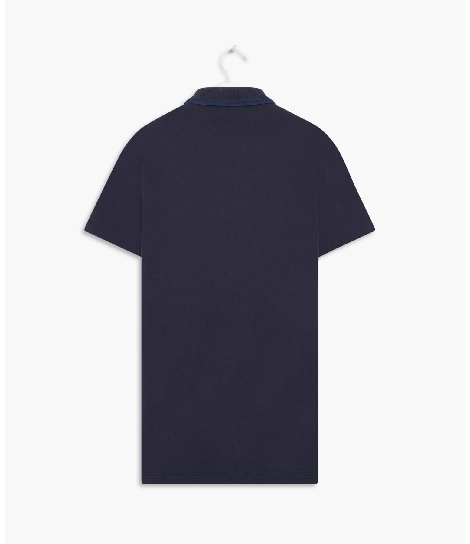 Polo 1/2 Malha Com Friso e Patch Bordado Azul Jeans