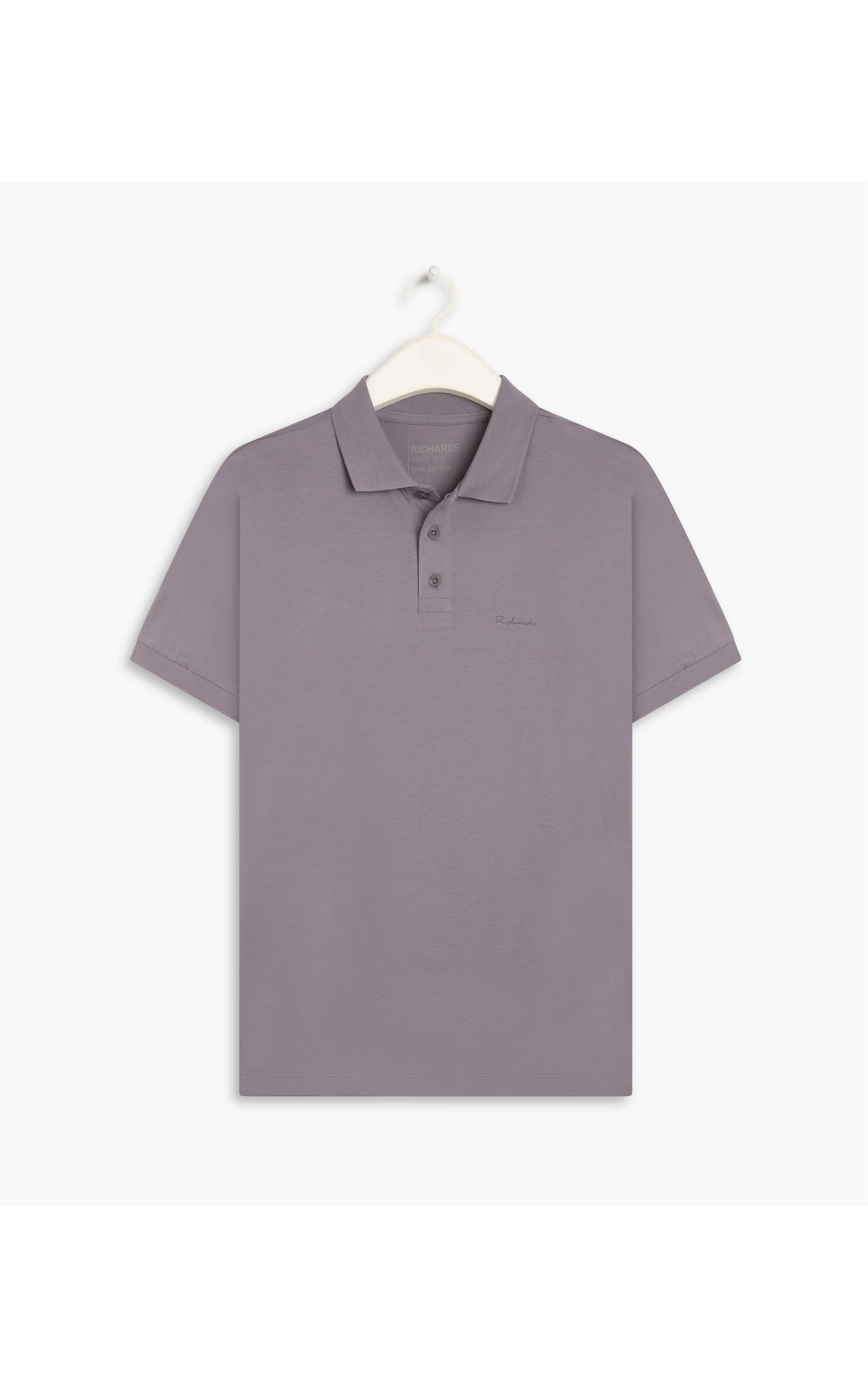 Polo Basic Grid Pima Azul Pervante