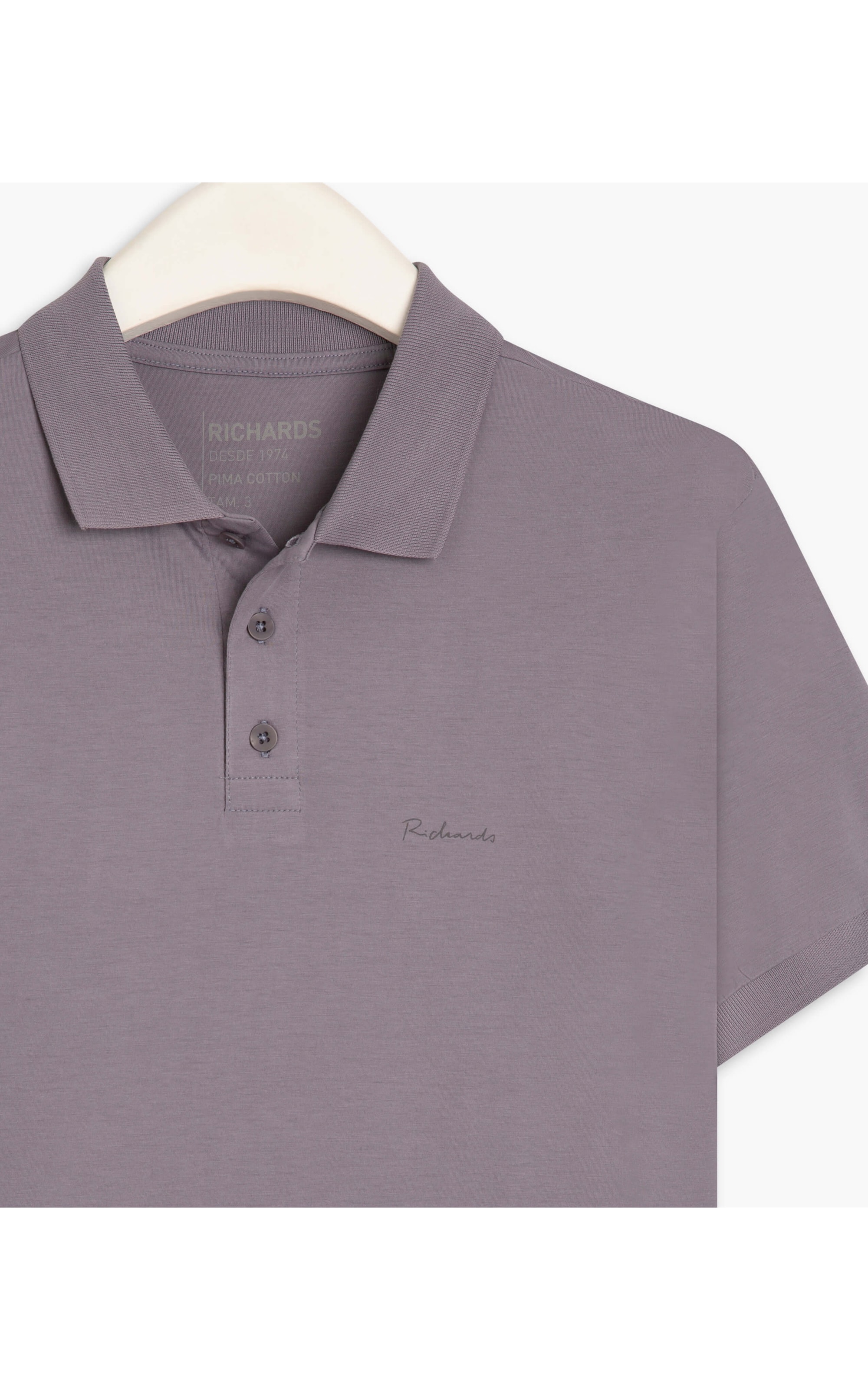 Polo Basic Grid Pima Azul Pervante