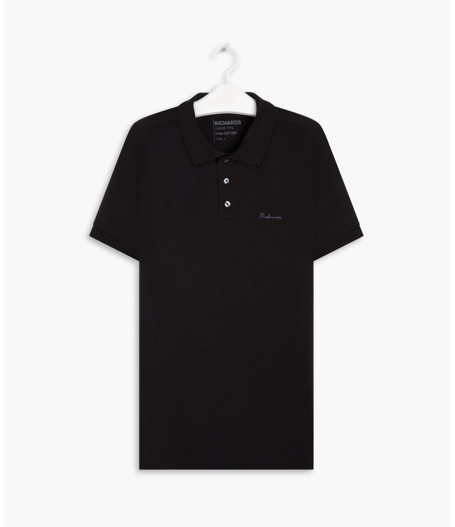 Polo Basic Grid Pima Preto