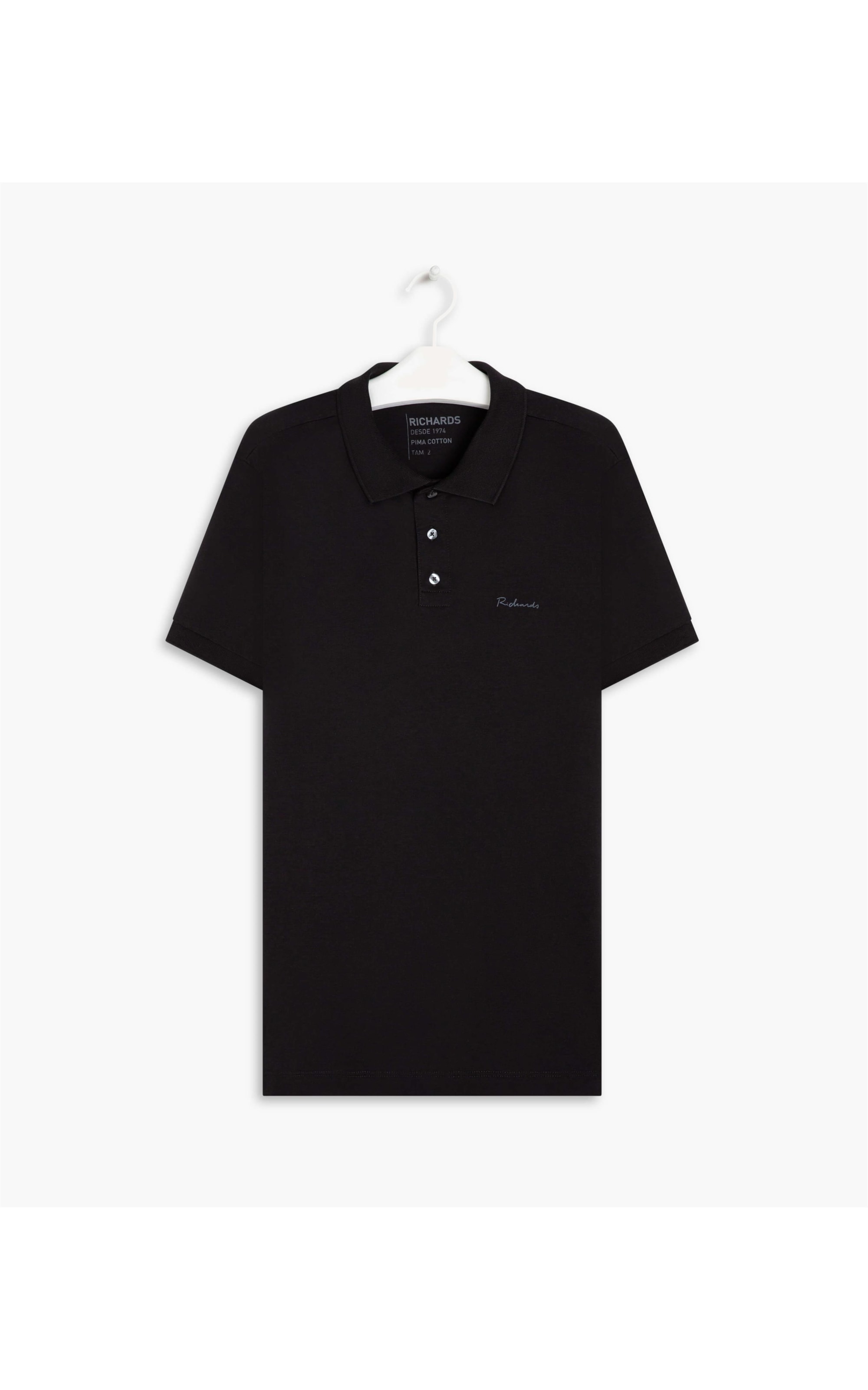 Polo Basic Grid Pima Preto