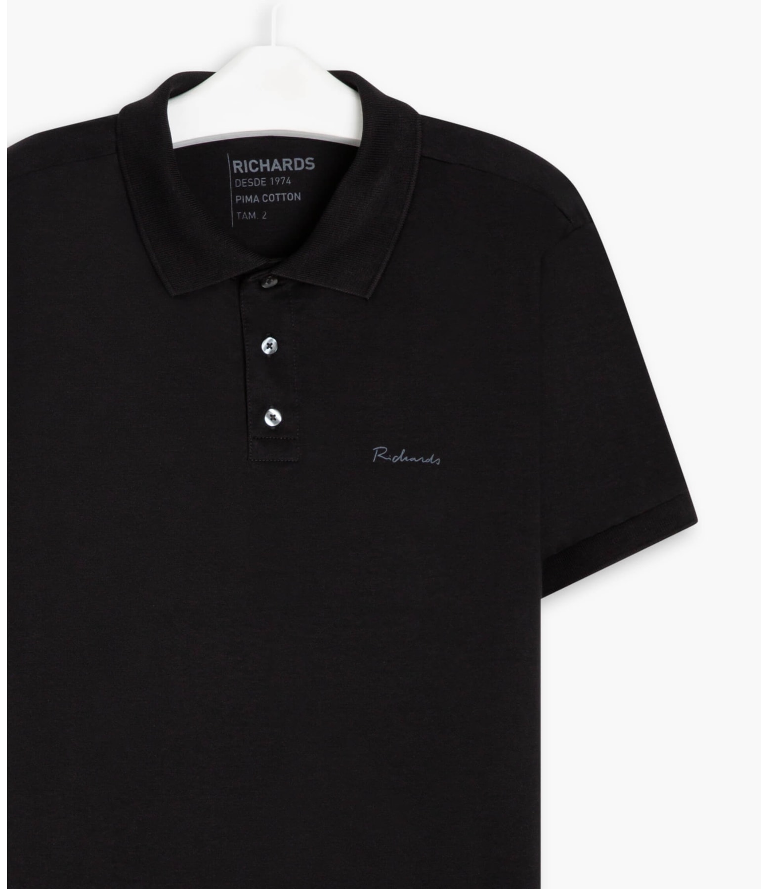 Polo Basic Grid Pima Preto