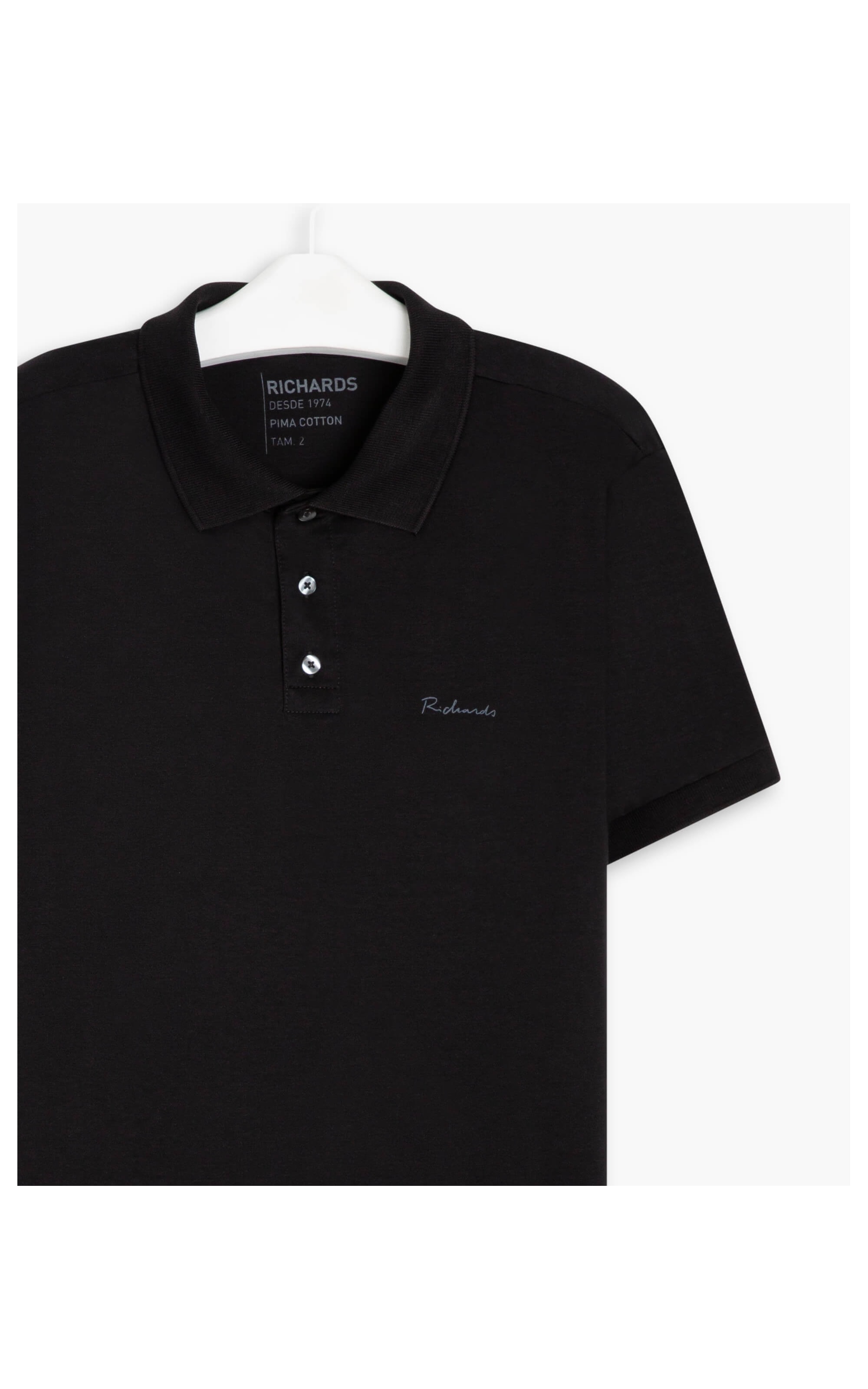 Polo Basic Grid Pima Preto