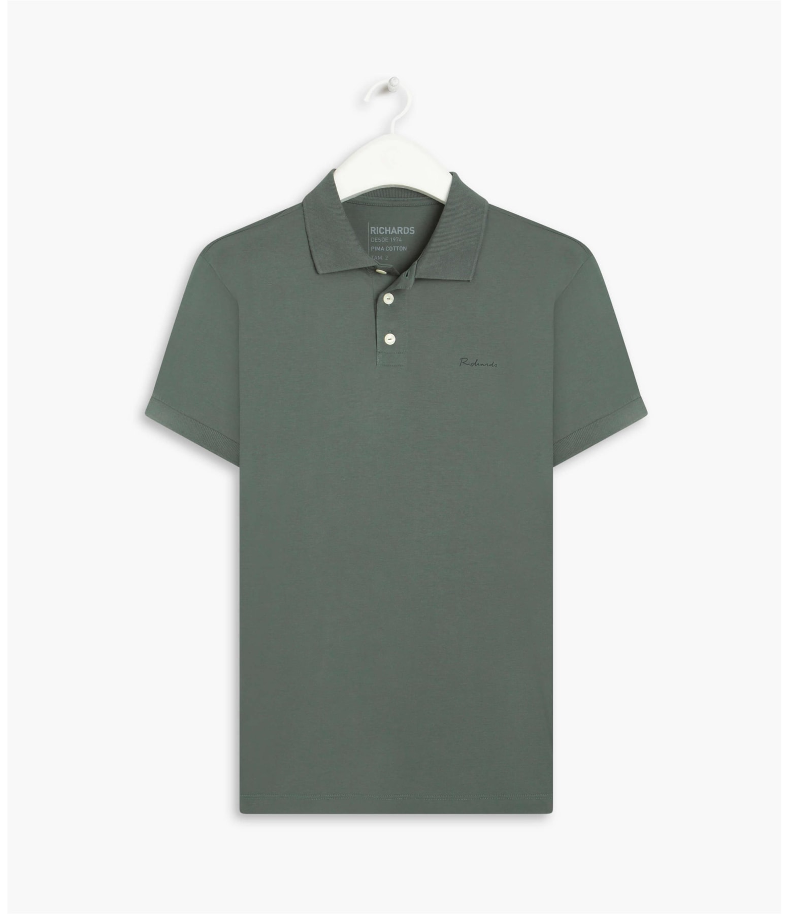 Polo Basic Grid Pima Verde Escuro