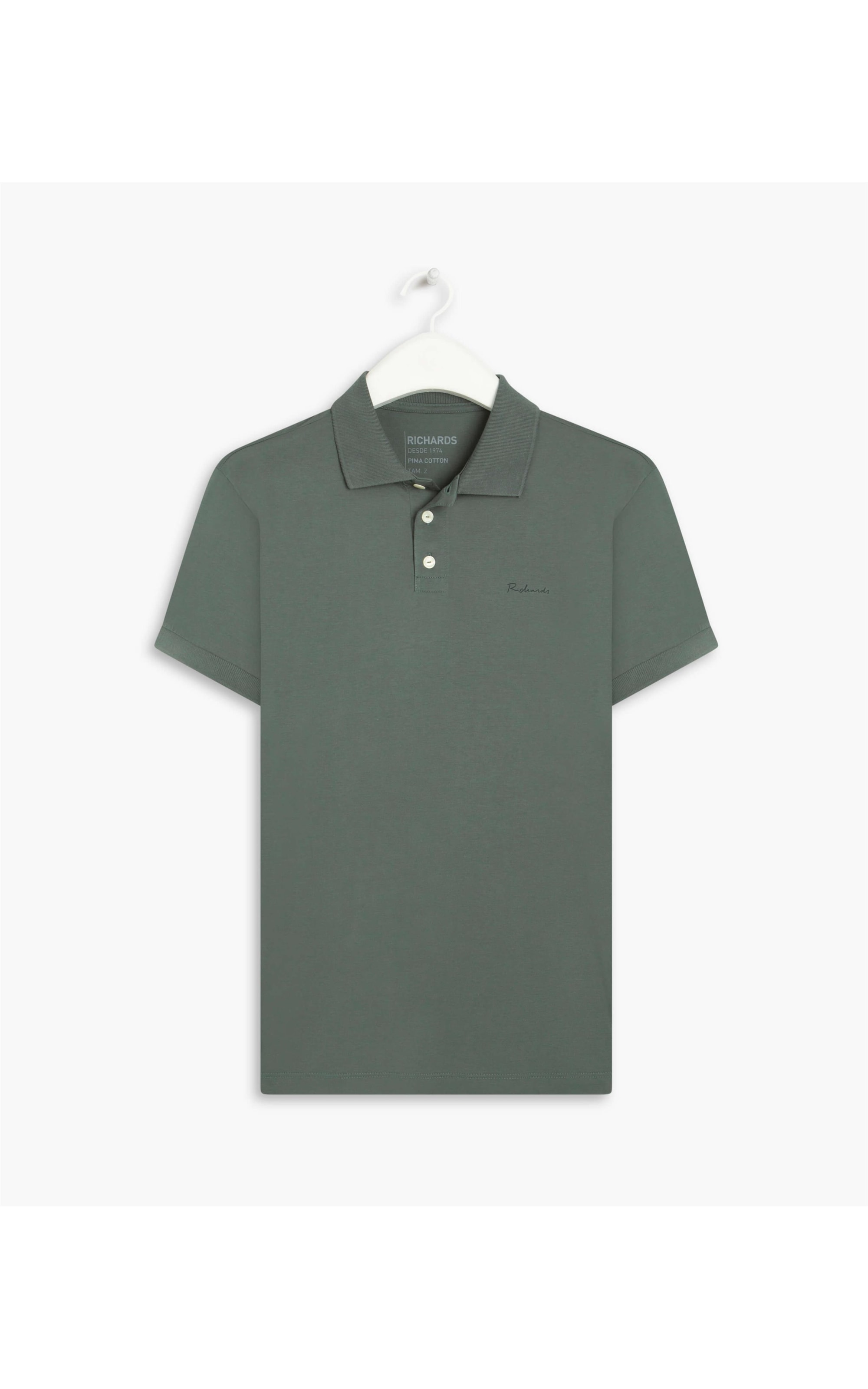 Polo Basic Grid Pima Verde Escuro