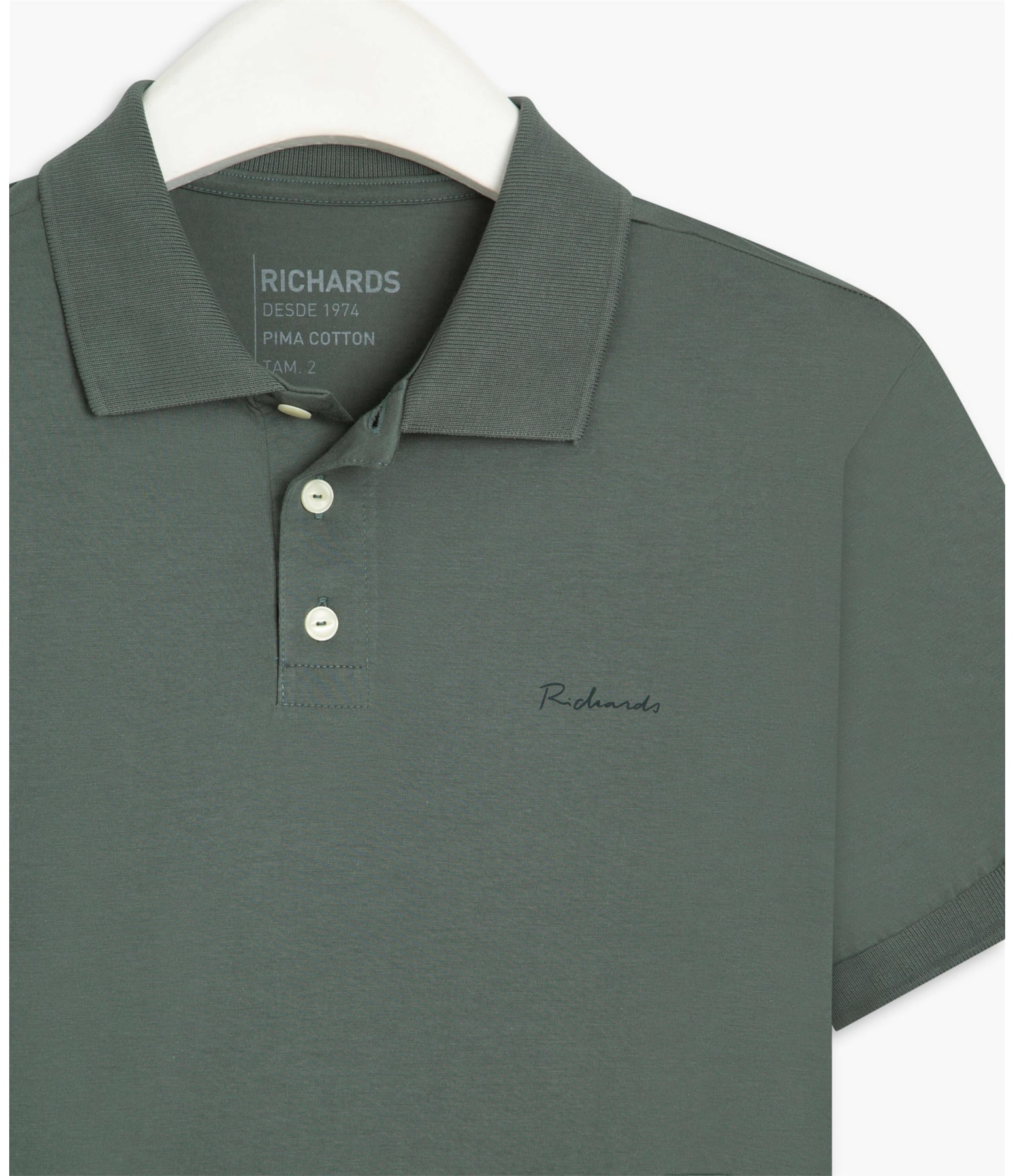 Polo Basic Grid Pima Verde Escuro