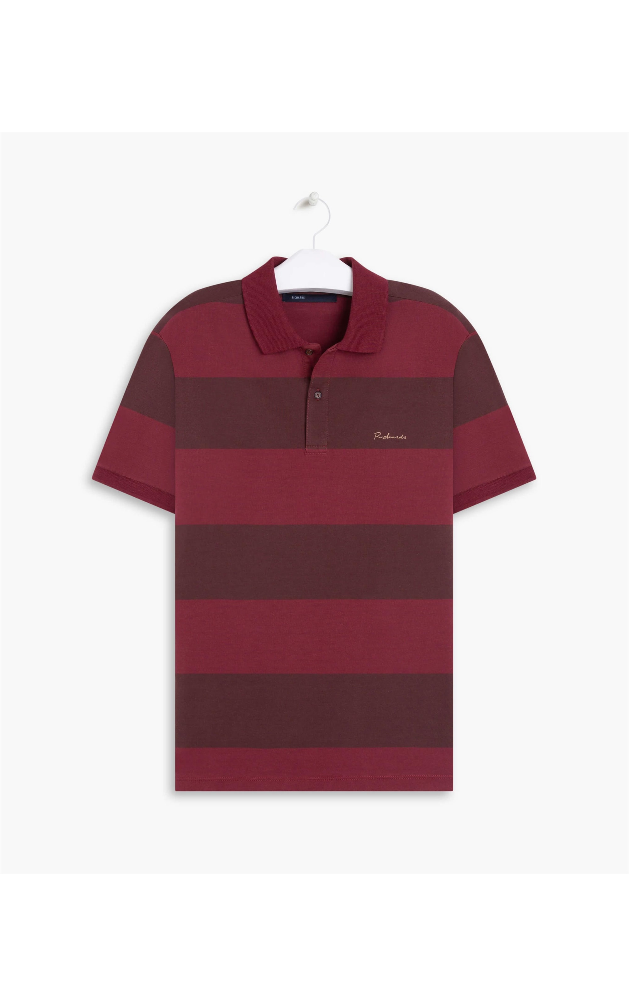 Polo Binada Fio Tinto Listrado Grosso Mc Bordeaux