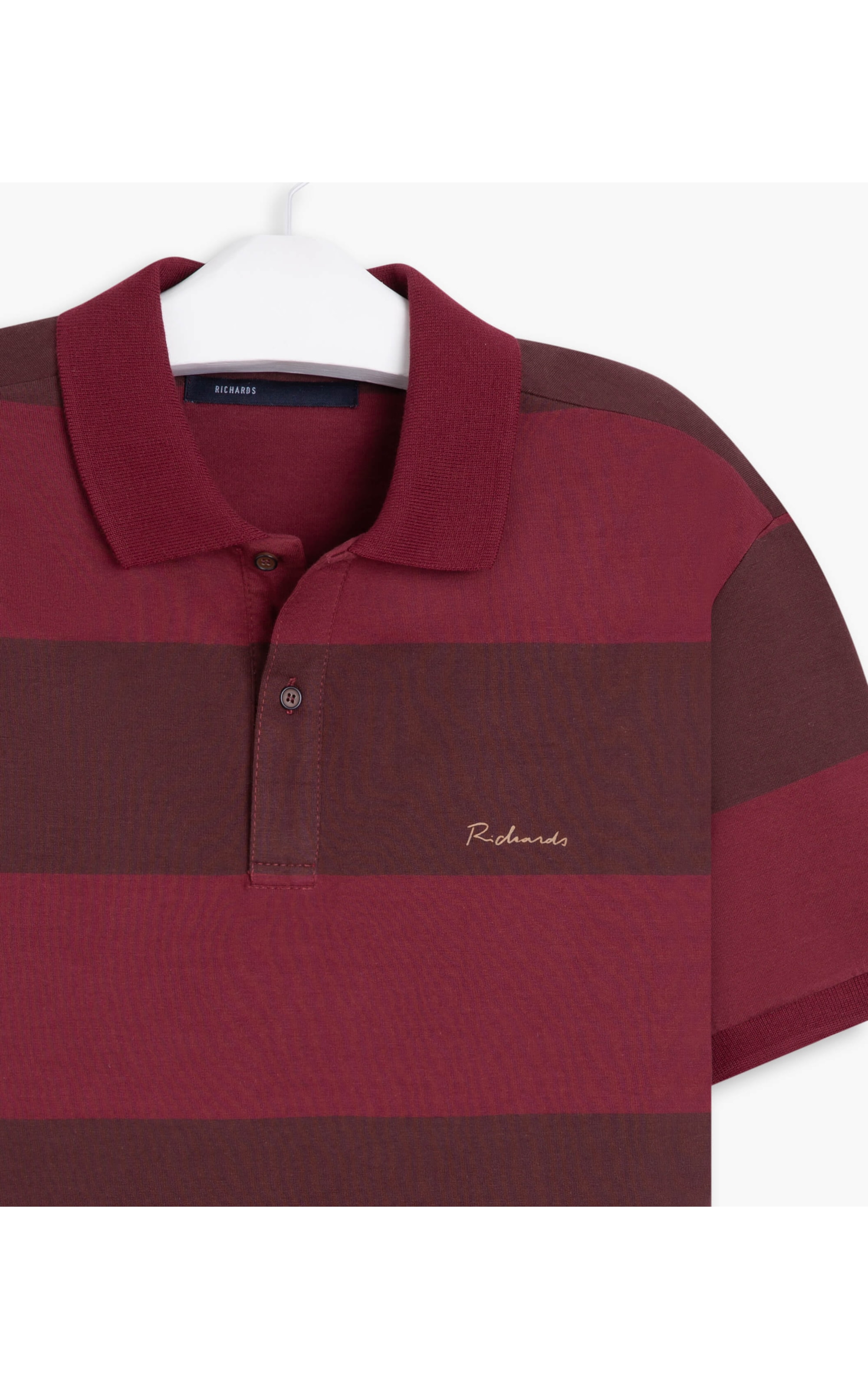 Polo Binada Fio Tinto Listrado Grosso Mc Bordeaux