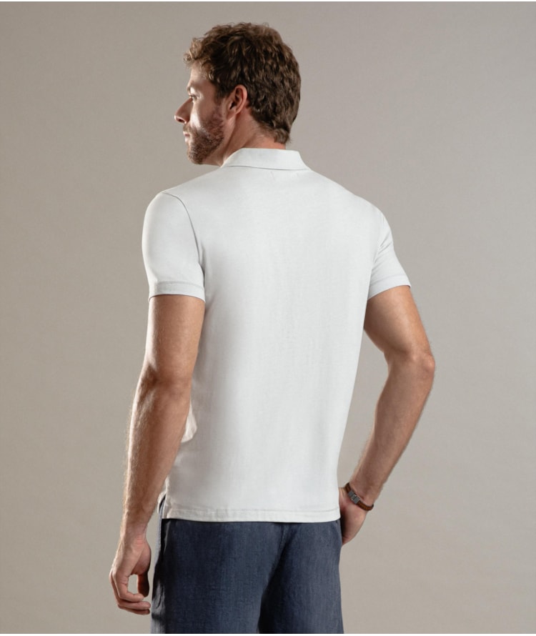 Polo Casual Pima Mc Prata
