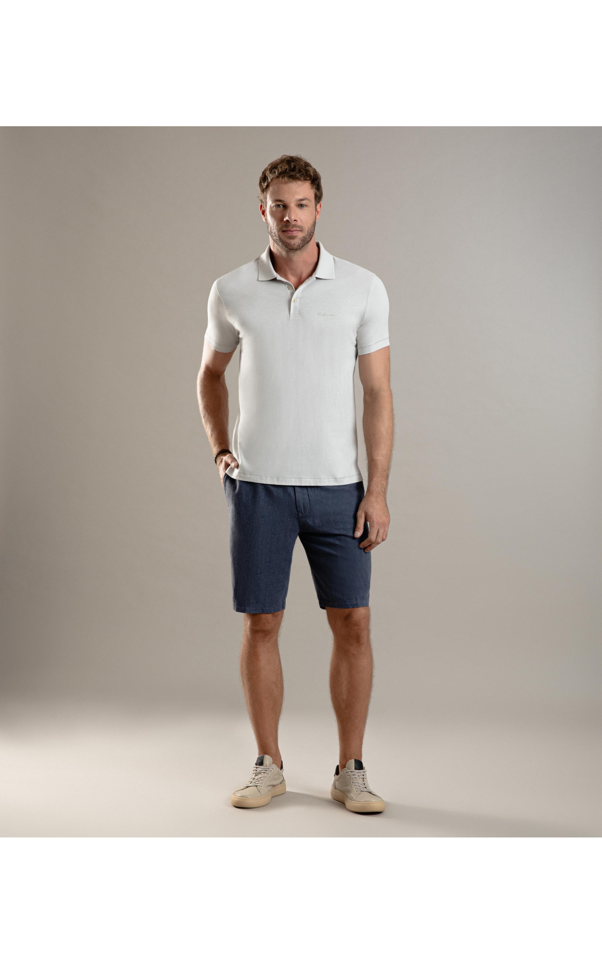 Polo Casual Pima Mc Prata