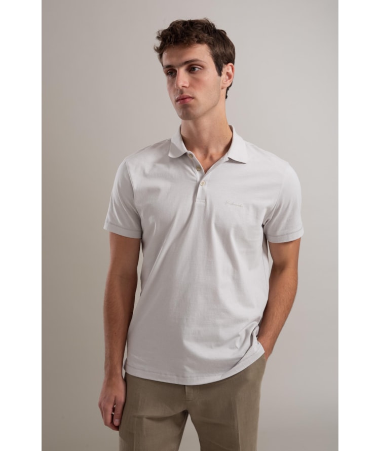 Polo Casual Pima Mc Prata