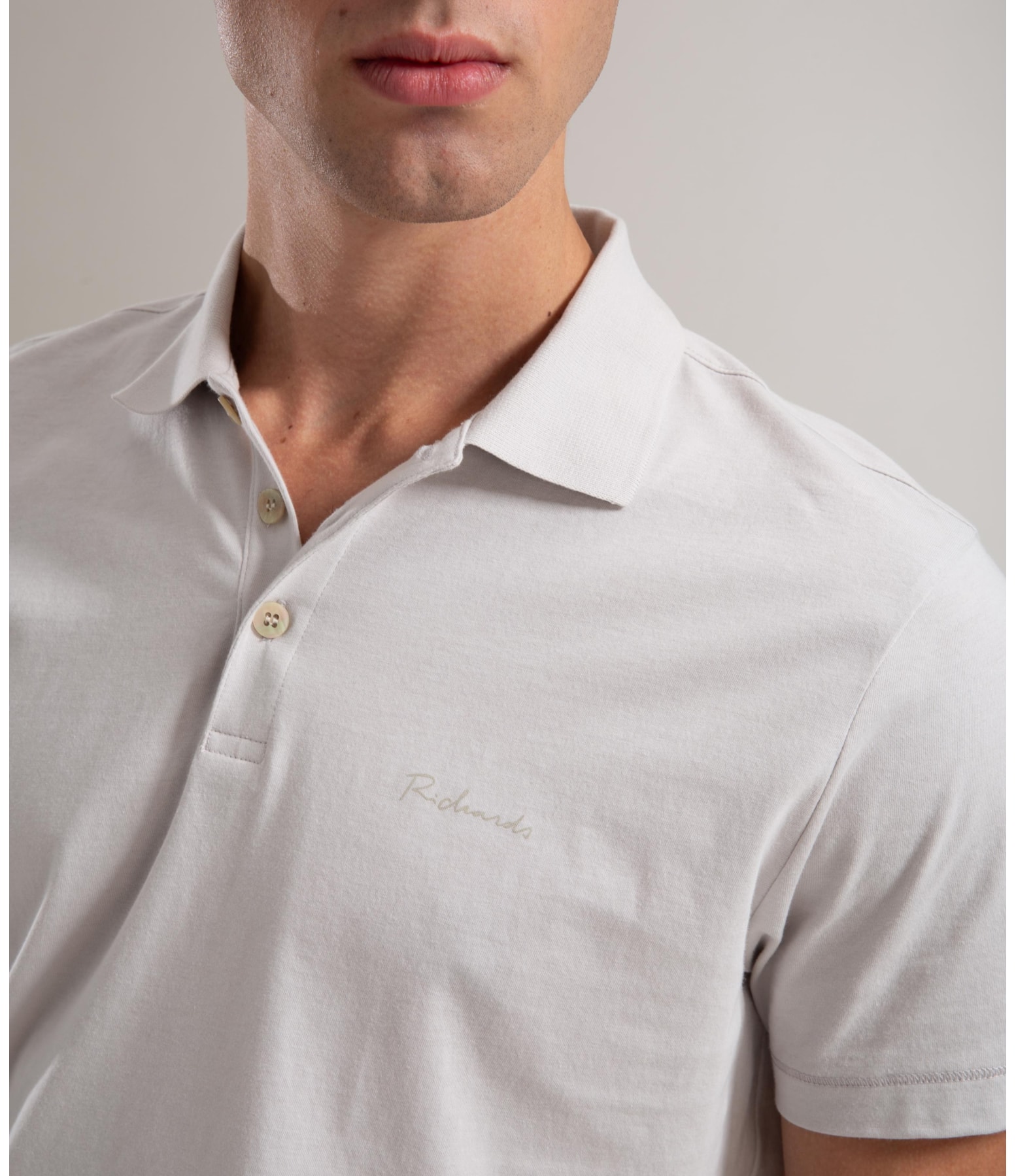 Polo Casual Pima Mc Prata