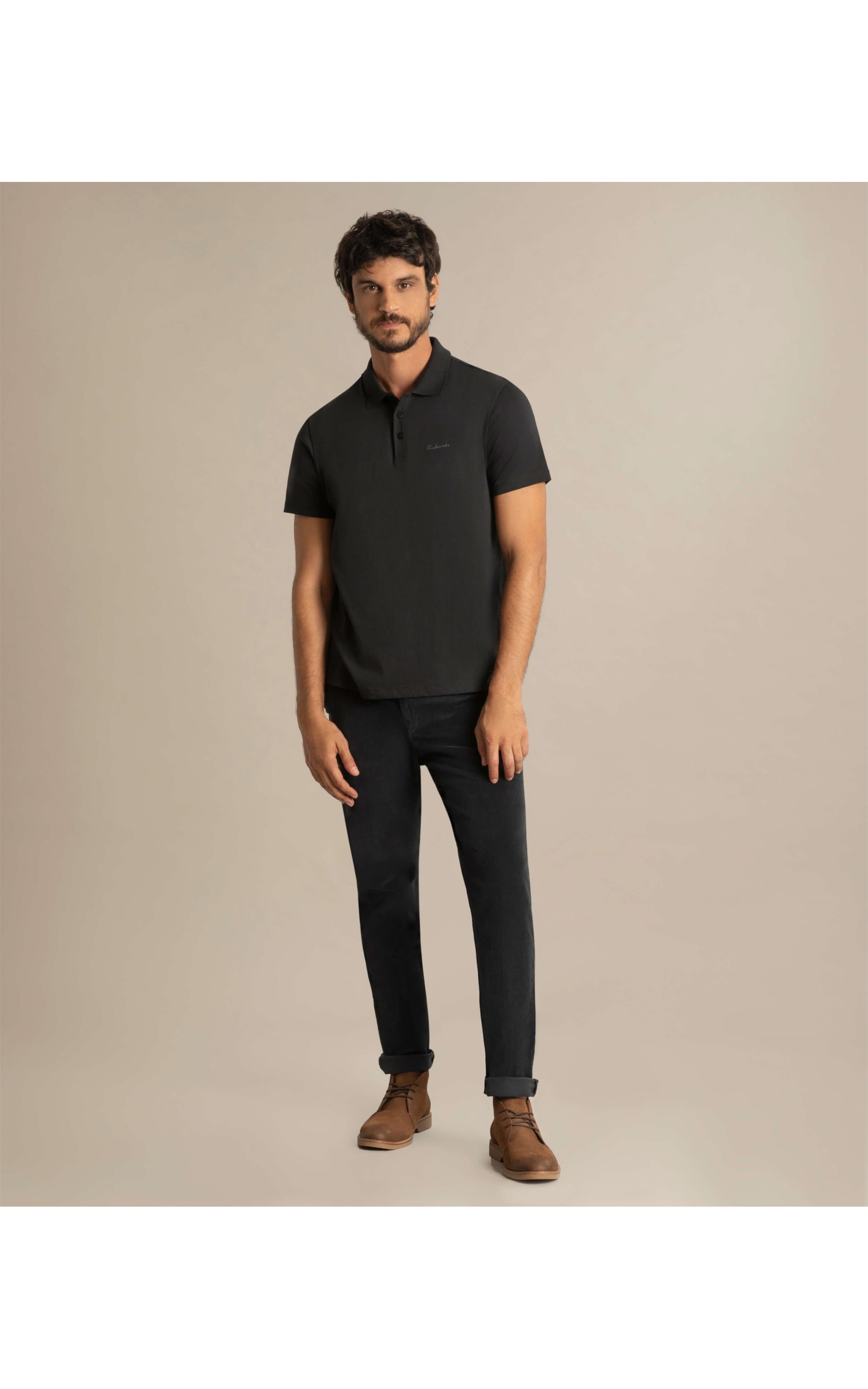 Polo Casual Pima Mc Preto