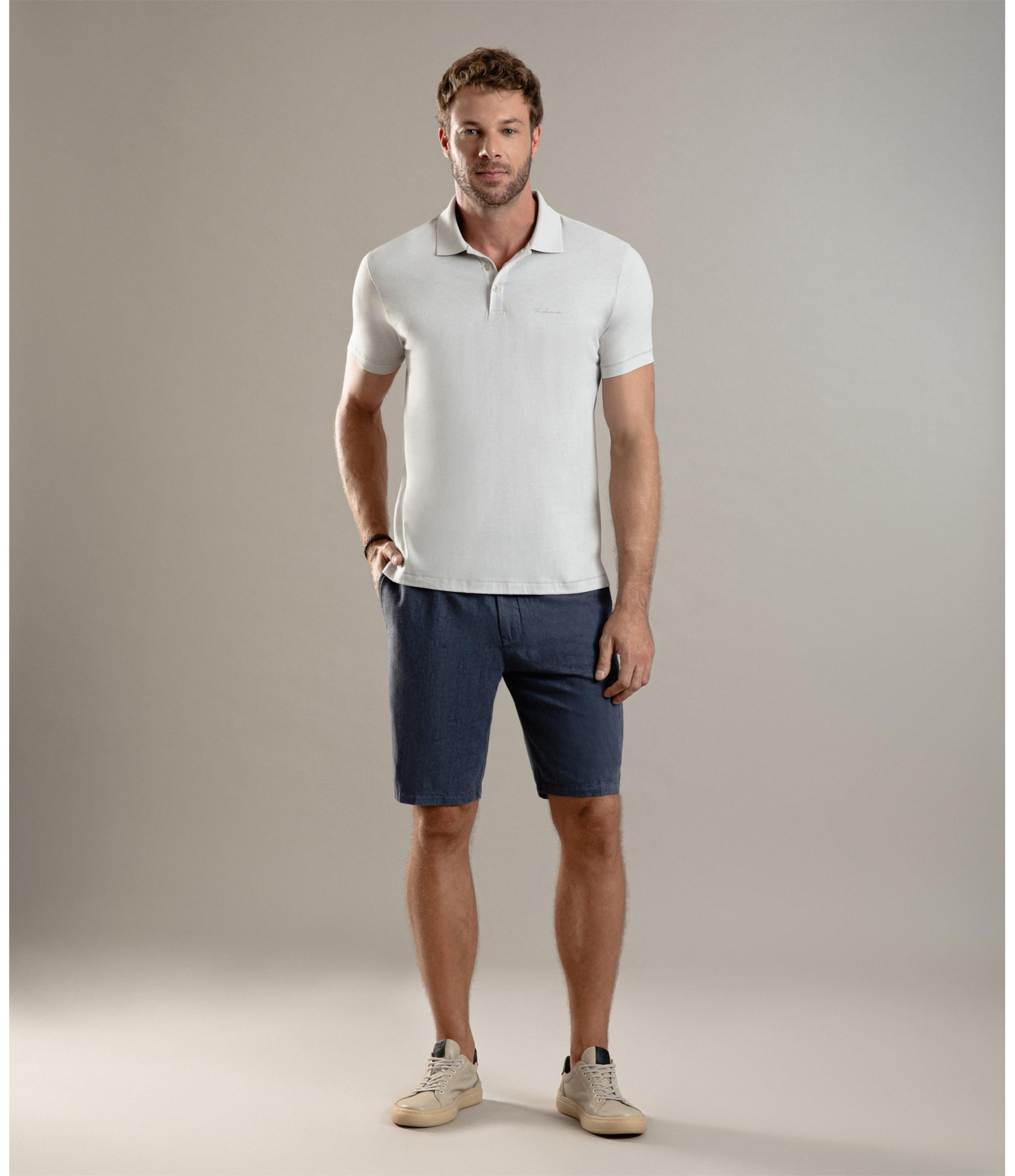 Polo Casual Pima Prata