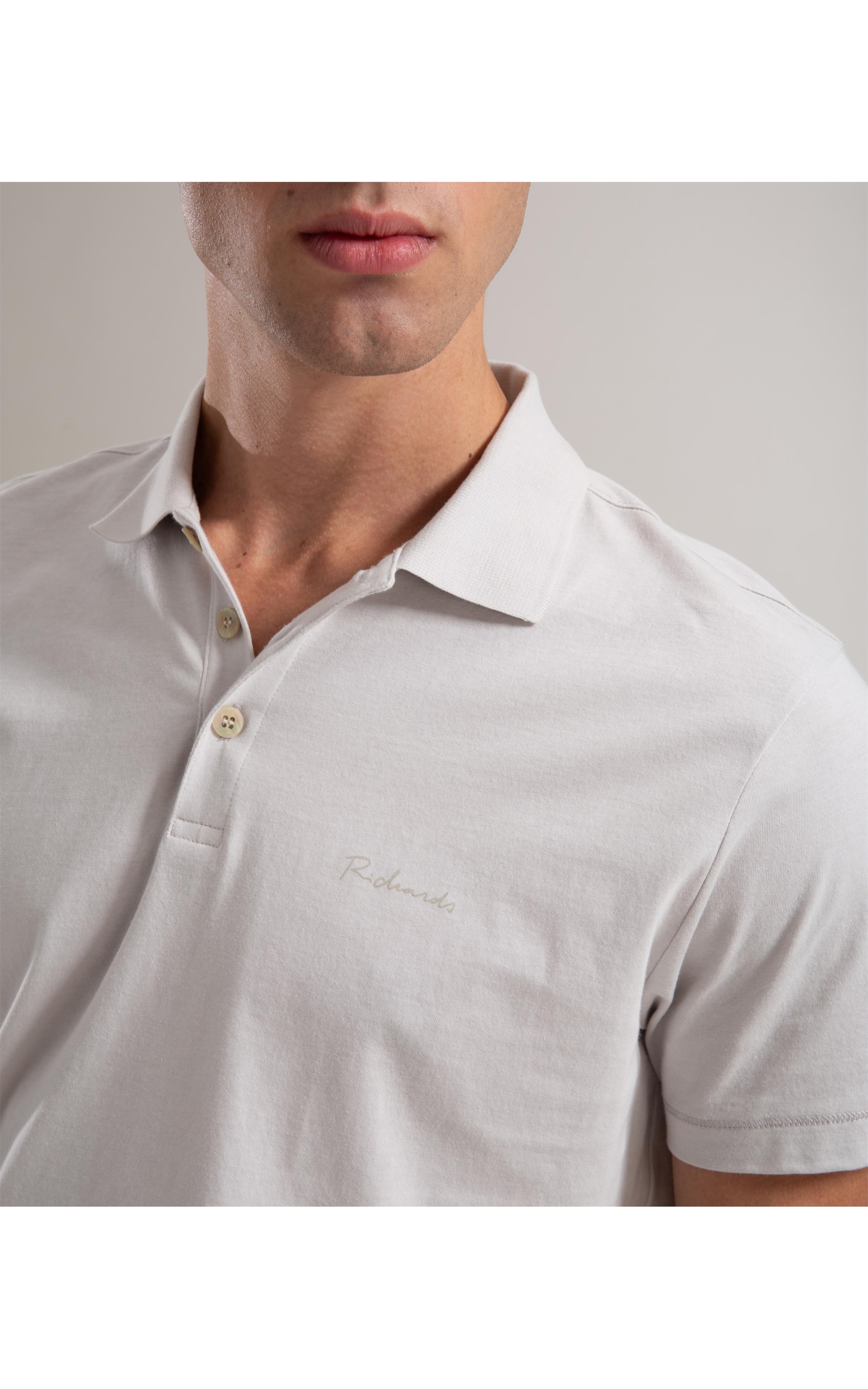 Polo Casual Pima Prata
