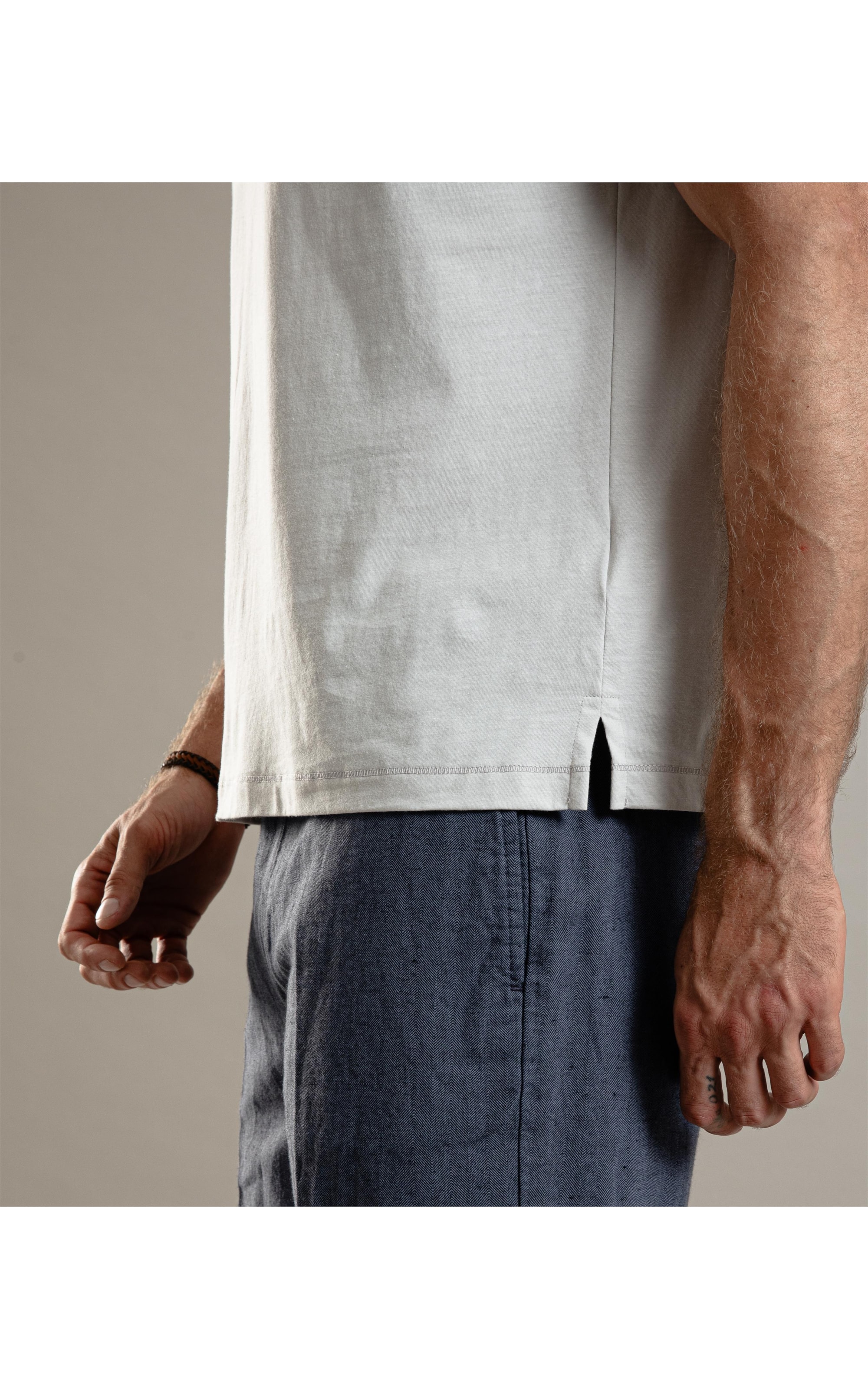 Polo Casual Pima Prata