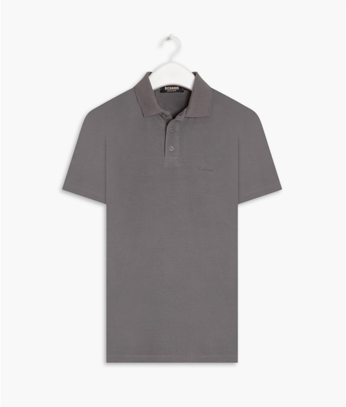  Polo Cotton Slim Basic Grafite