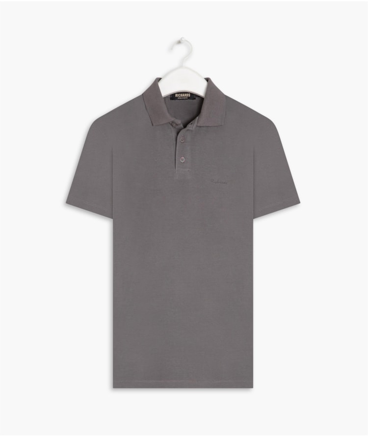  Polo Cotton Slim Basic Grafite