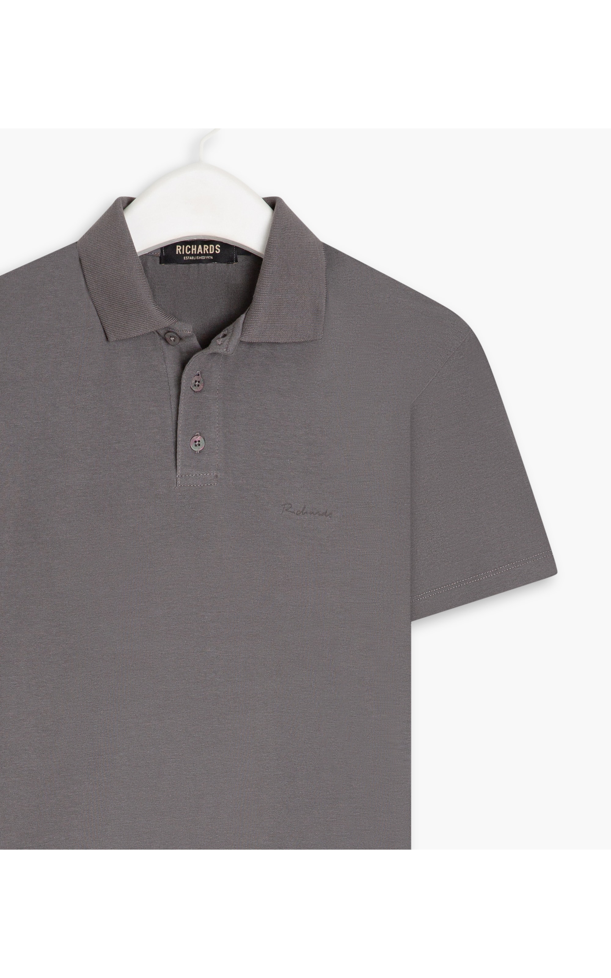  Polo Cotton Slim Basic Grafite
