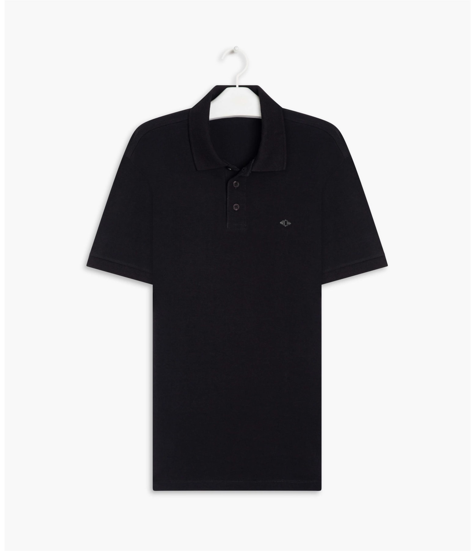  Polo Cotton Slim Basic Preto