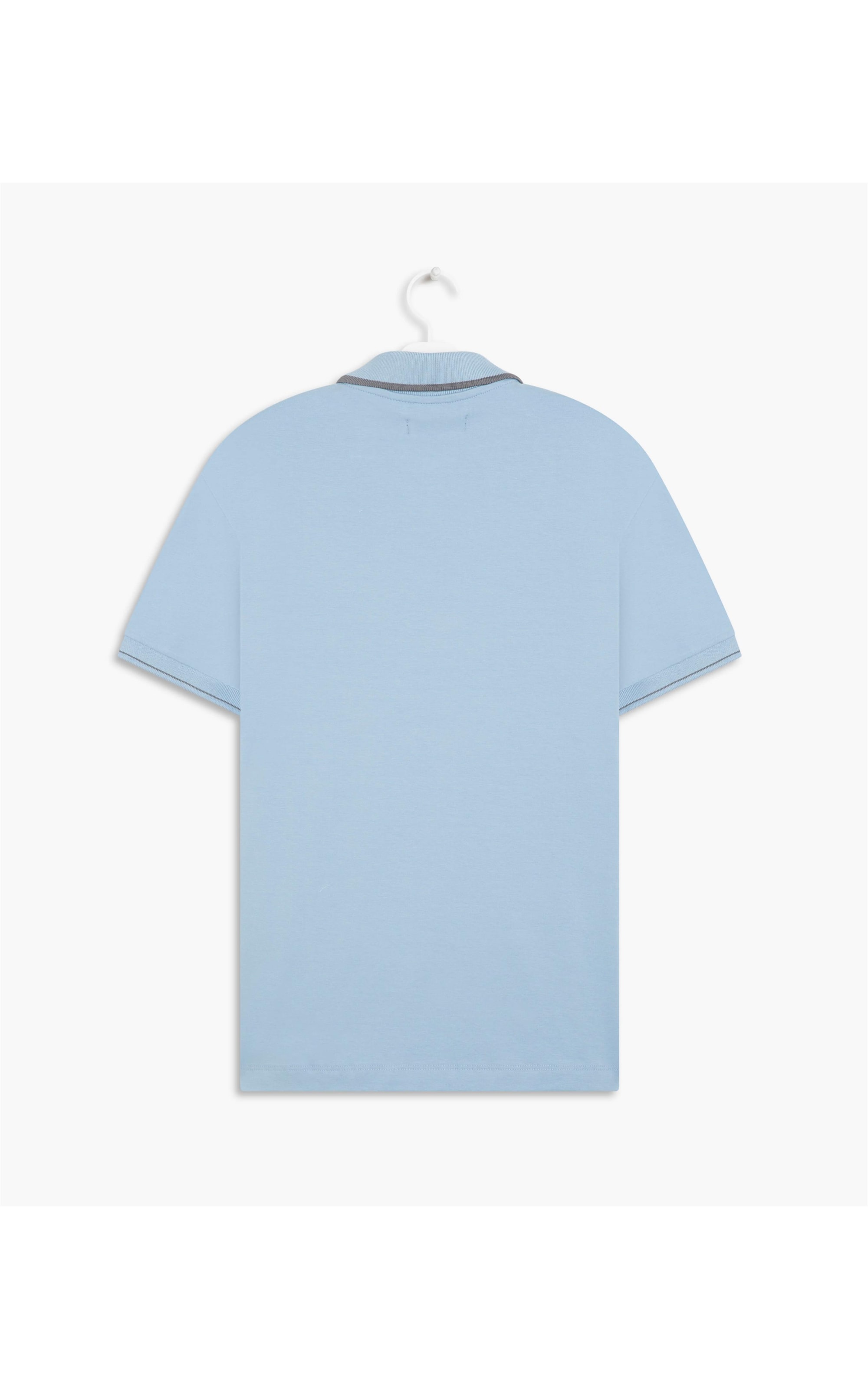 Polo Cotton Slim Friso Azul Seco