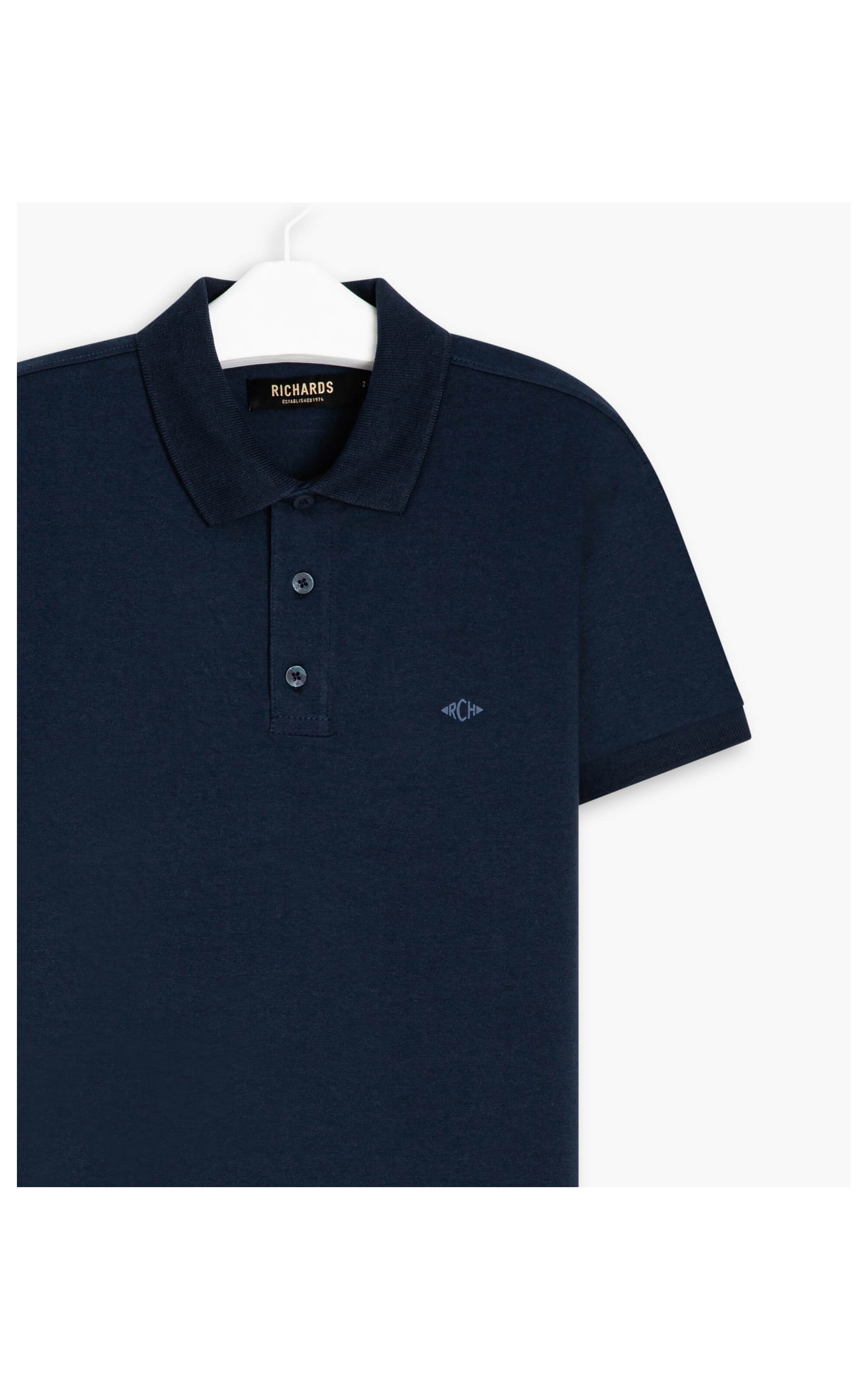 Polo Cotton Slim Marinho