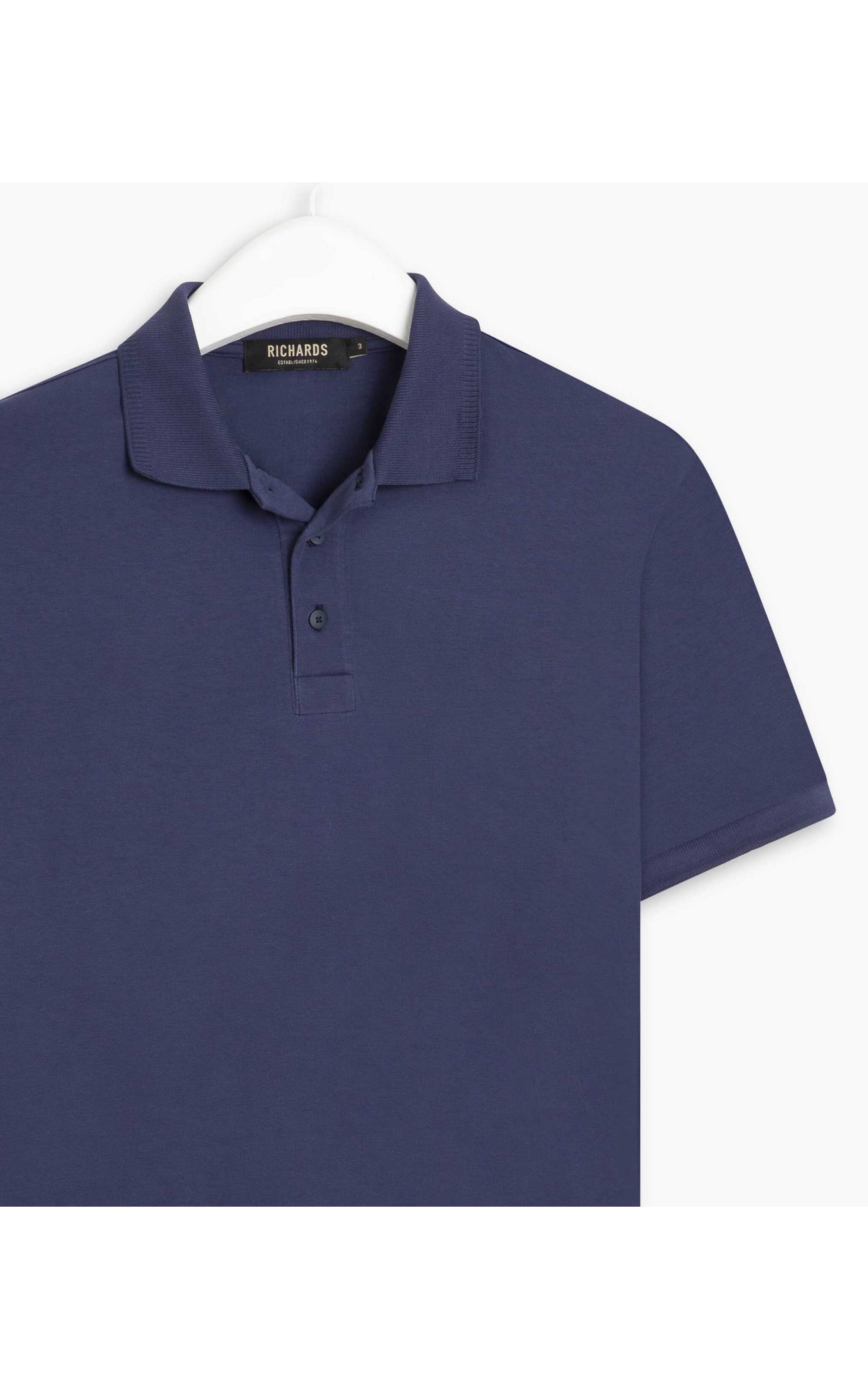 Polo Cotton Slim Textura Purple Blue