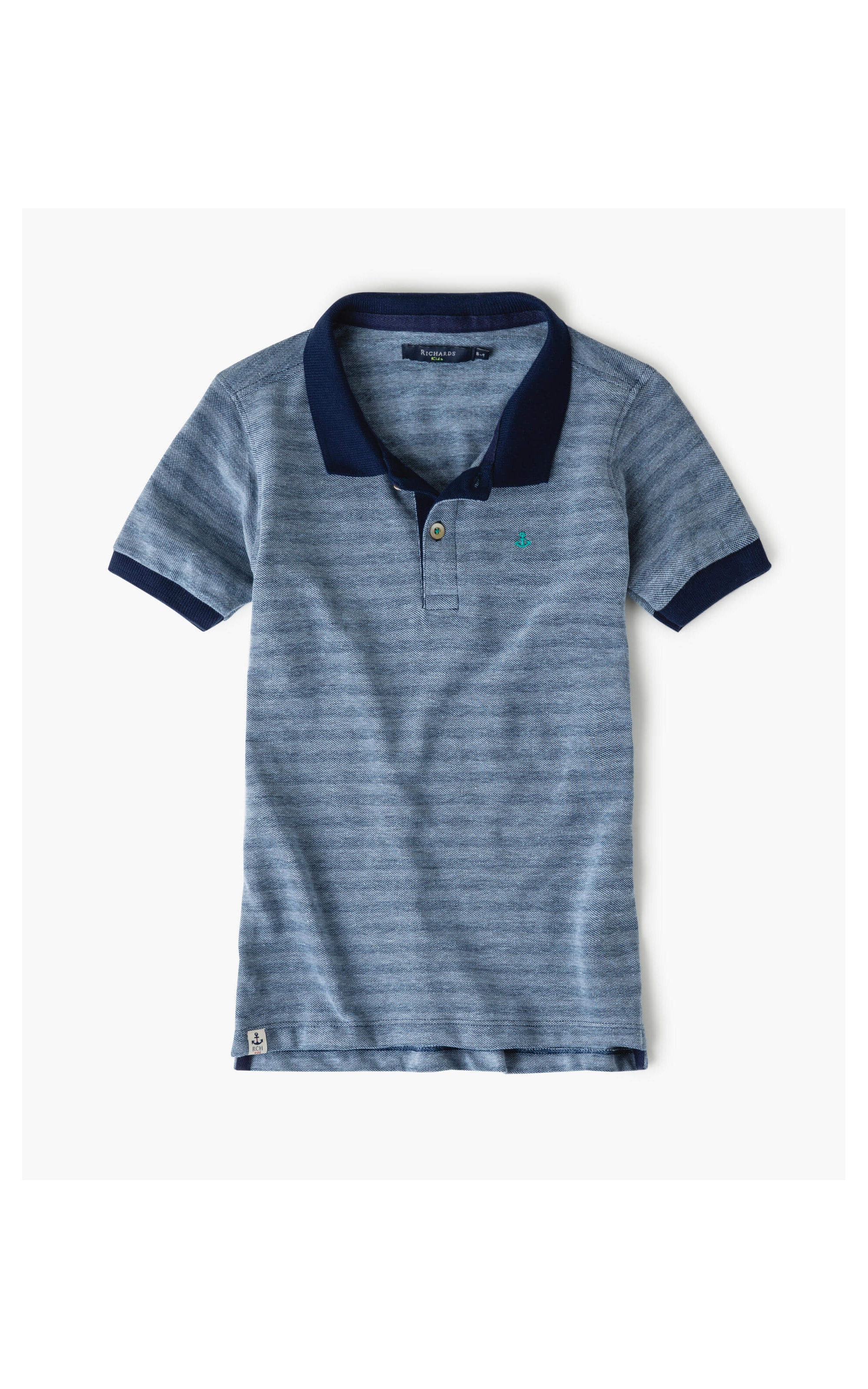 Polo Diferenciada Mini Print Índigo
