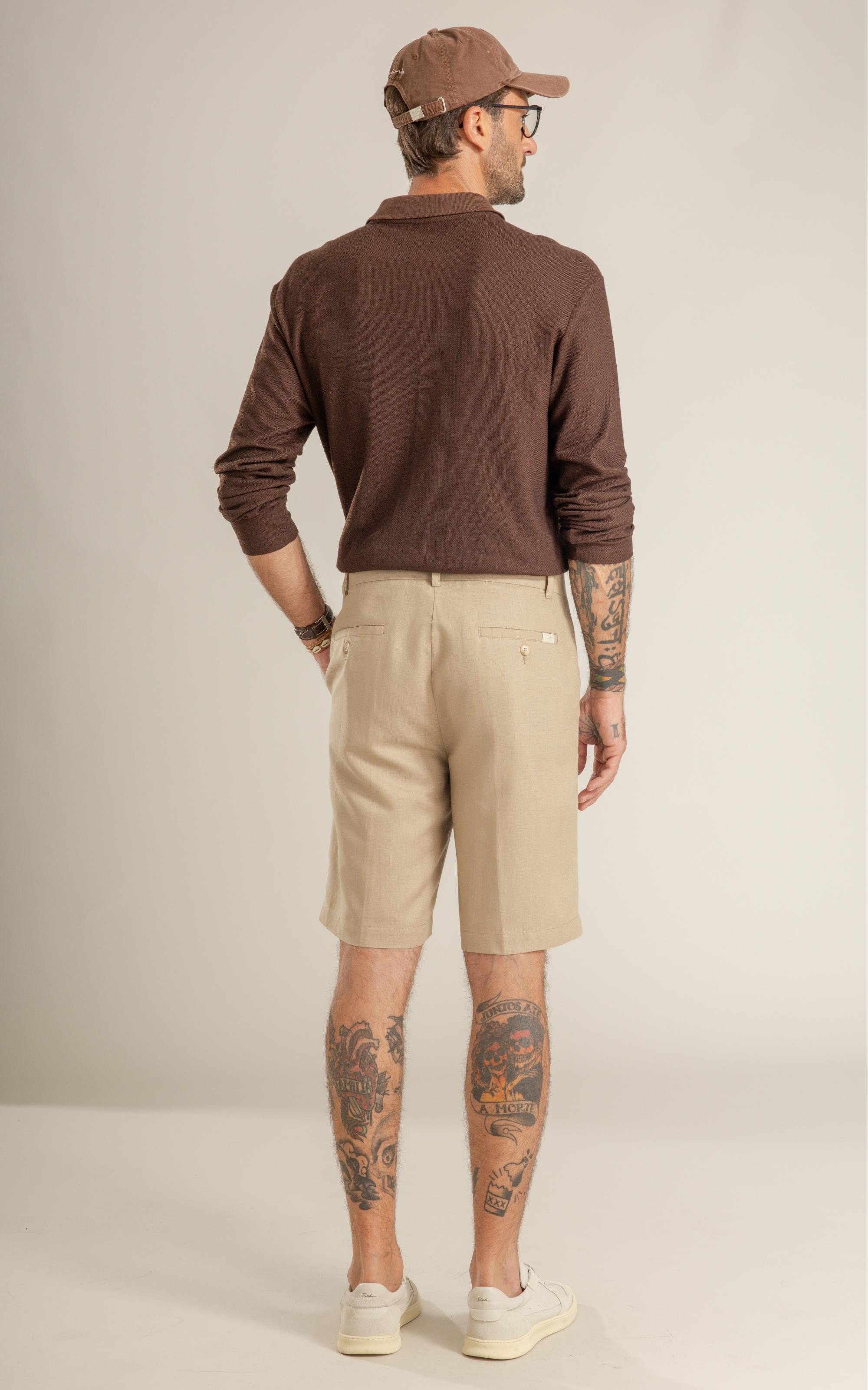 Polo Favo Com Ziper Ml Marrom Mescla