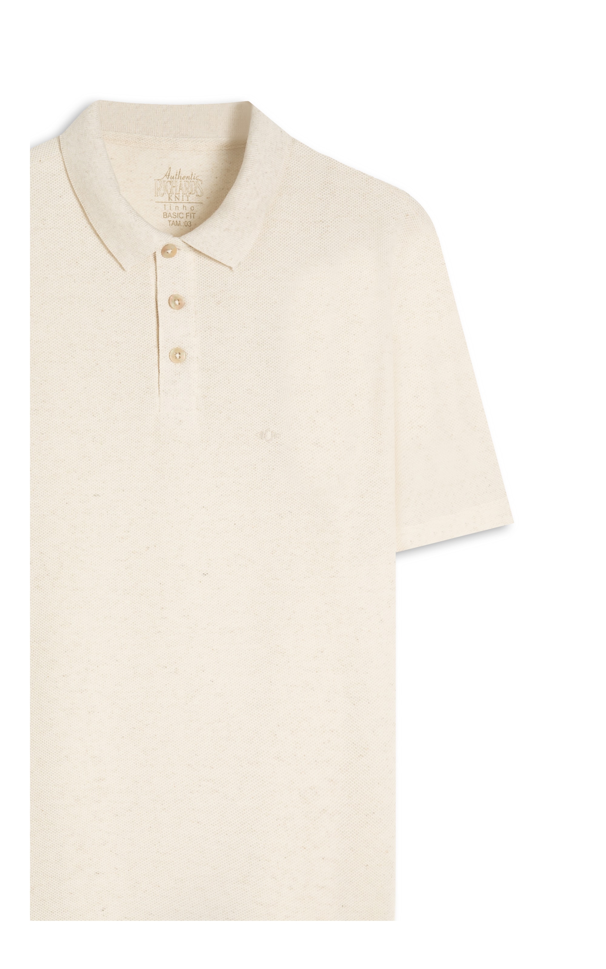 Polo Favo Linho Bf Natural
